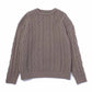 クルーネックケーブルセーター[Khaki]