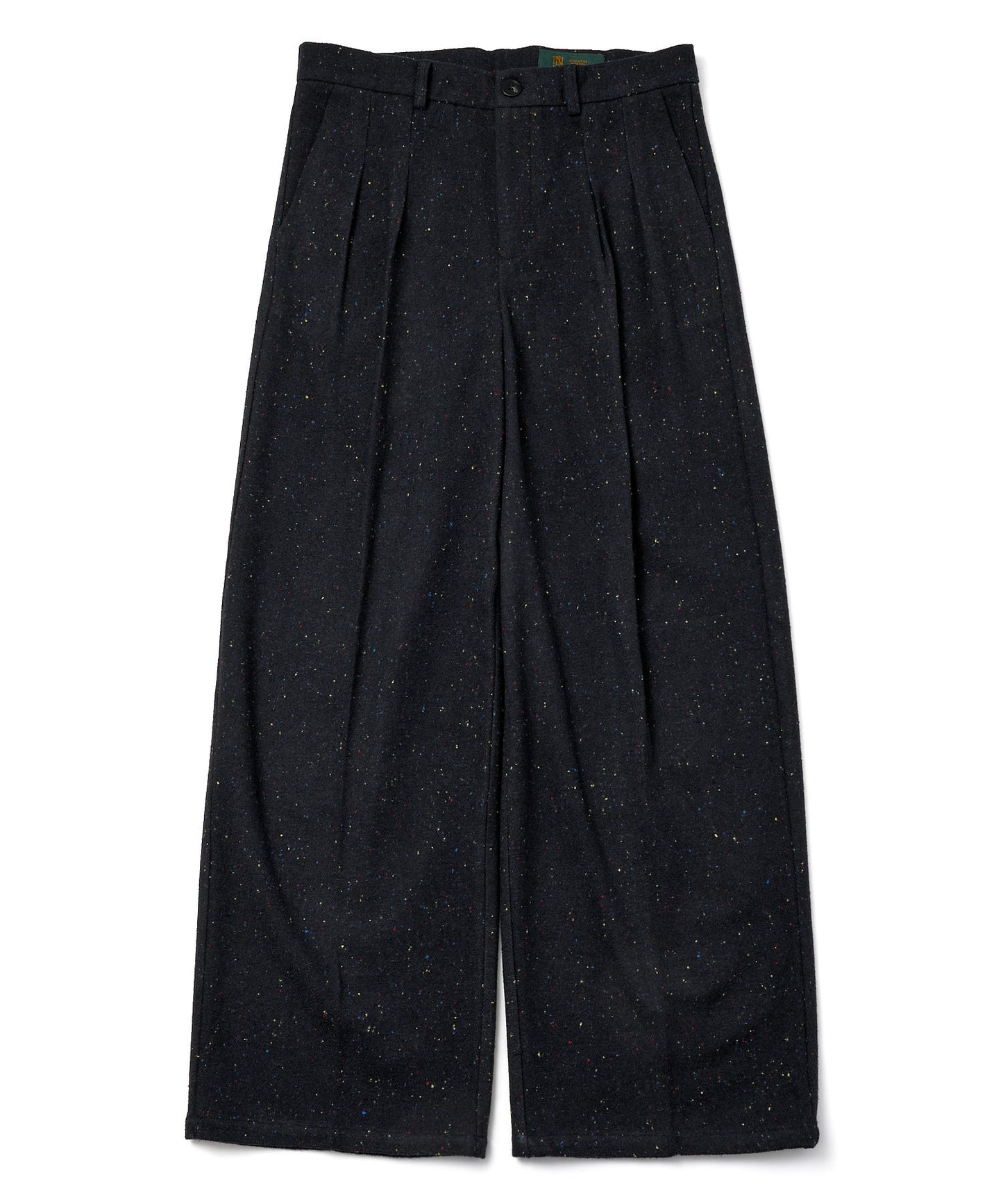 カラーネップタックワイドパンツ[Dark Navy]