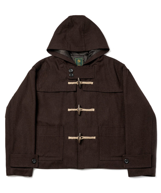 ウールメルトンダッフルブルゾン[Dark Brown]