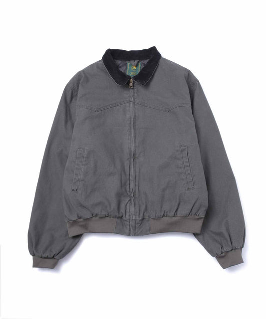 コーデュロイ襟ジップワークブルゾン[Khaki]