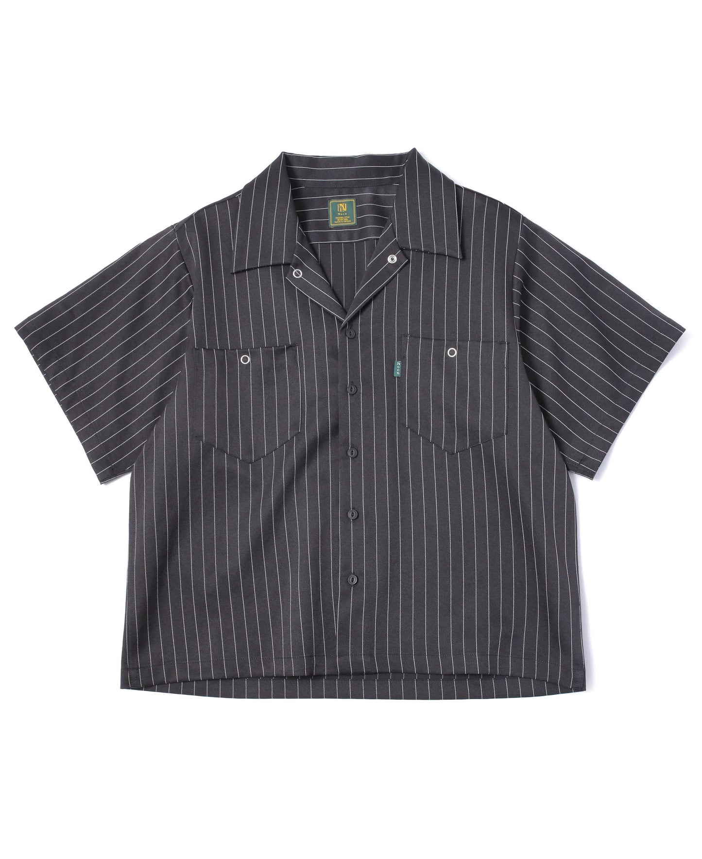 オープンカラーワークシャツ[Black Stripe]