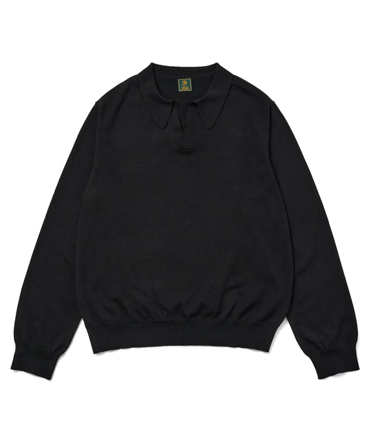 スキッパーニットポロ[Black]