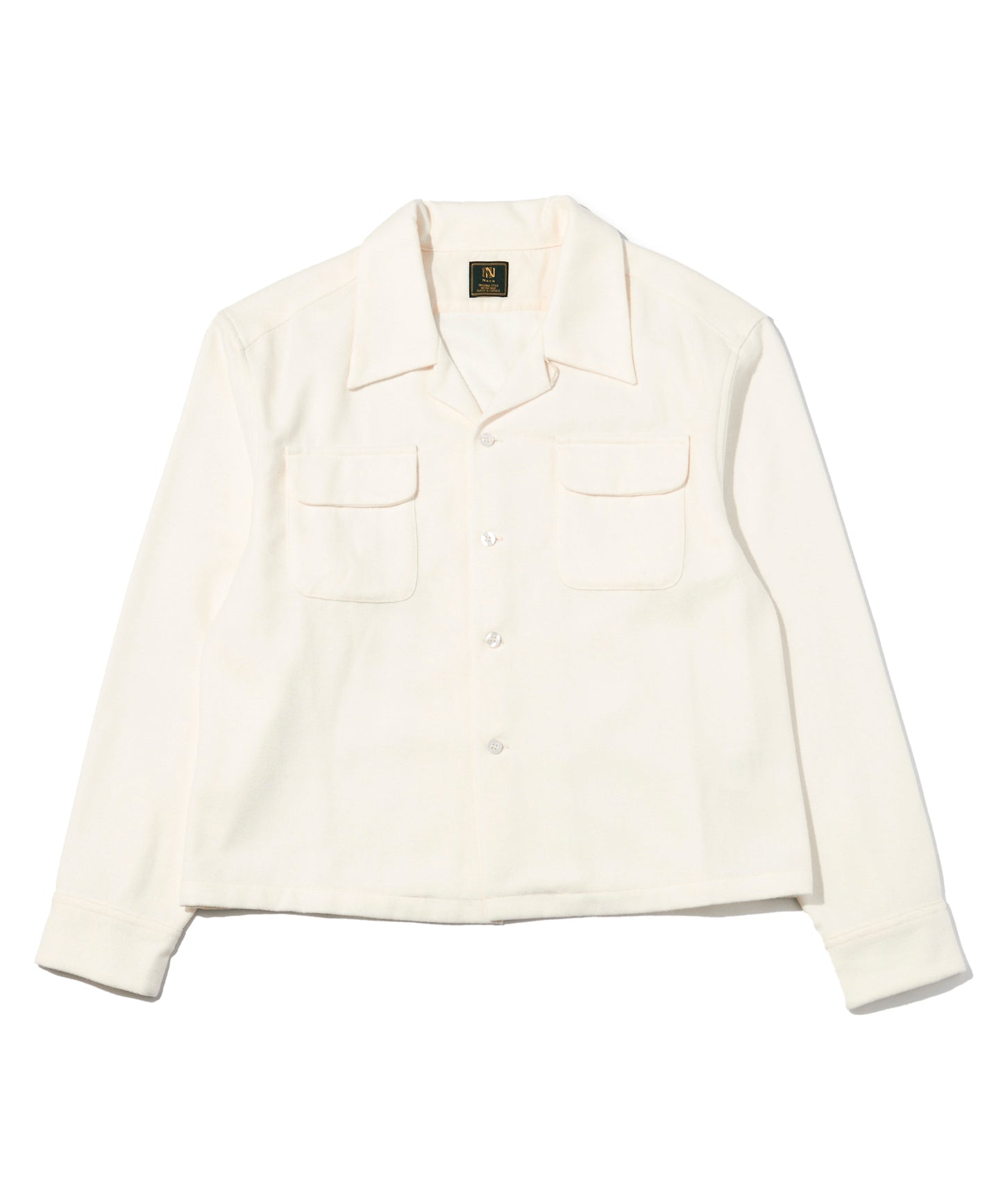 ウールオープンカラーシャツ[White]