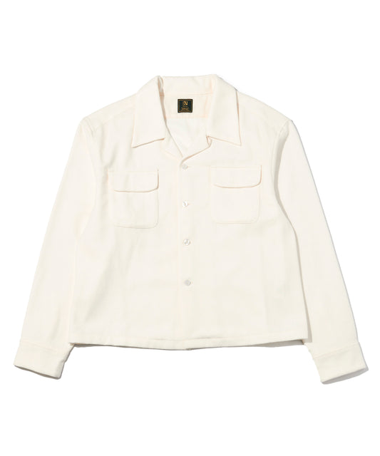 ウールオープンカラーシャツ[White]