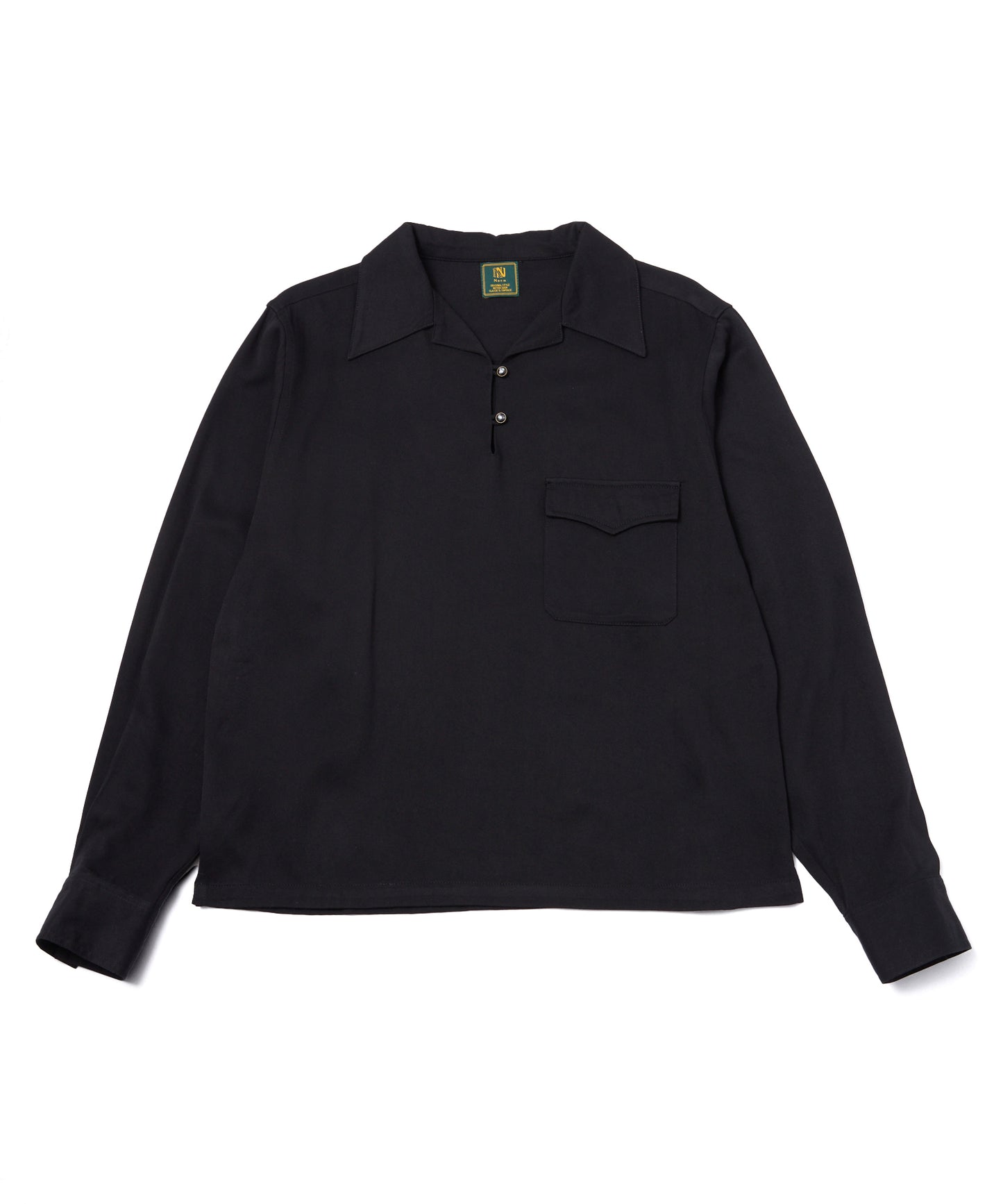 レーヨンプルオーバーシャツ[Black]