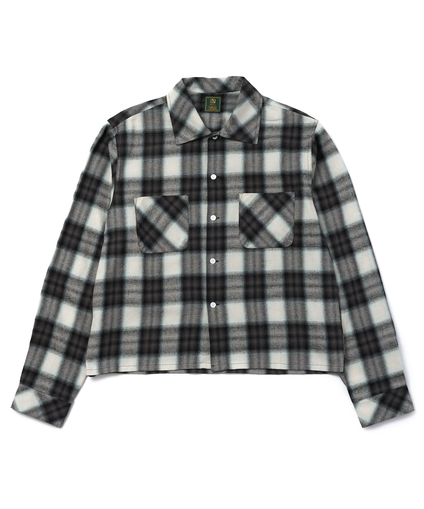 オンブレチェックシャツ[Black]