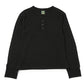 Vネックヘンリーニットソー[Black]