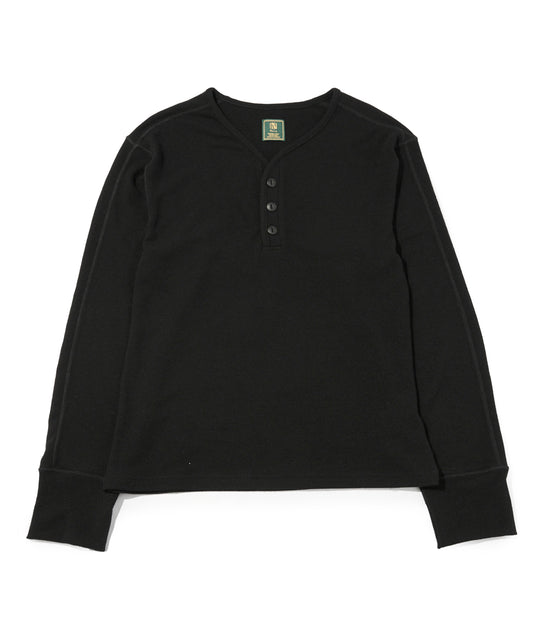 Vネックヘンリーニットソー[Black]