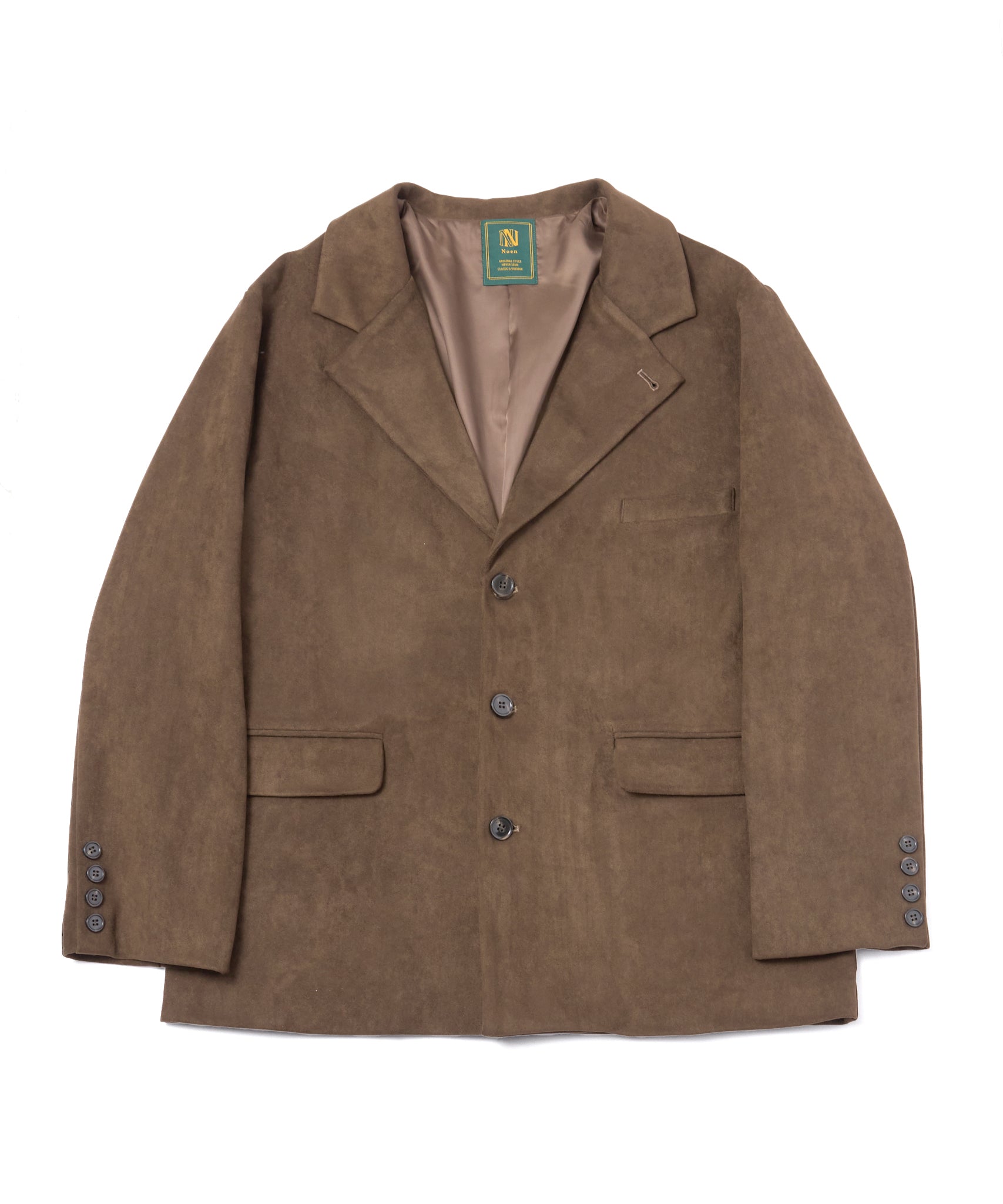 フェイクスエードテーラードジャケット[Brown] – Noen