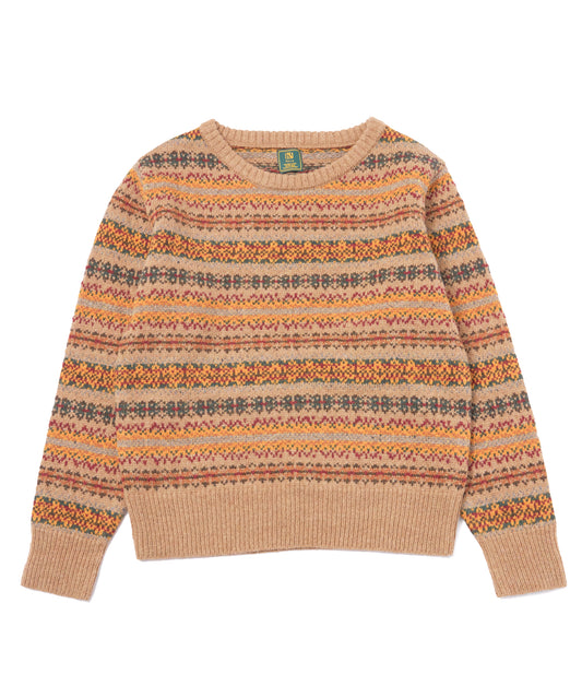 ショートリブウールニット[Nordic × Brown]