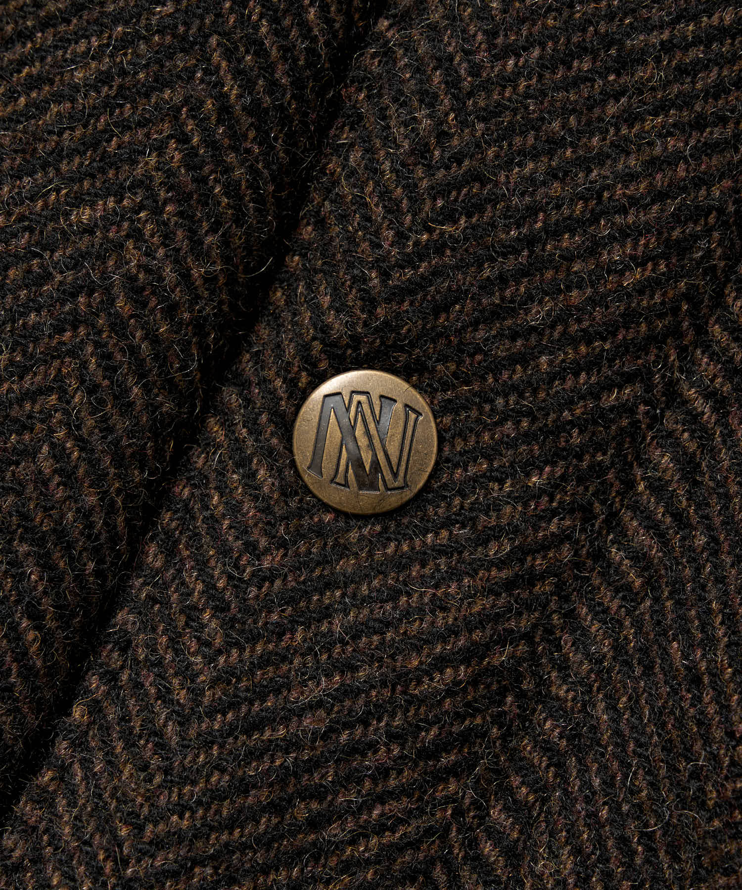 レザーヨーク中綿ツイードジャケット[Brown] – Noen