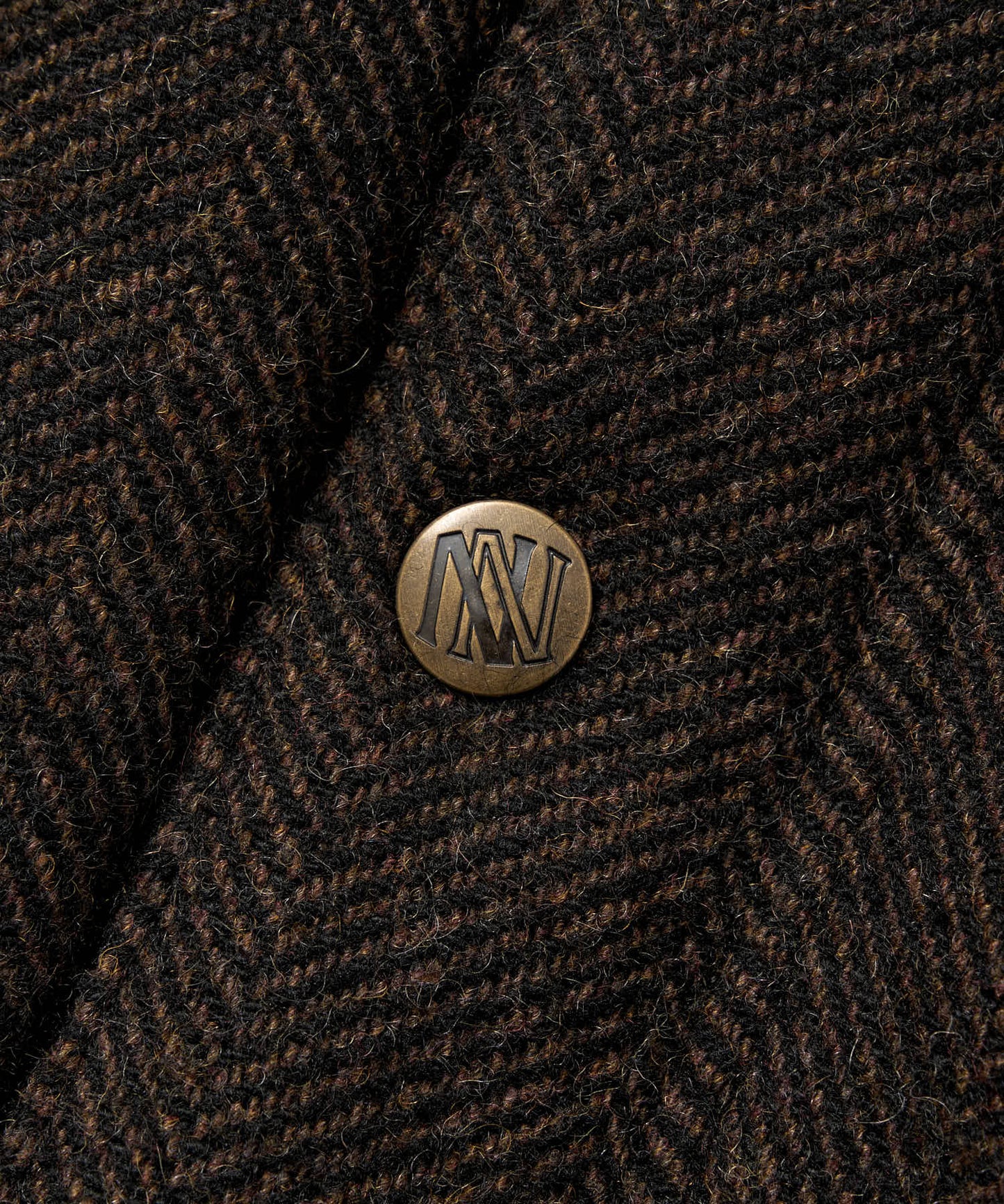 レザーヨーク中綿ツイードジャケット[Brown]