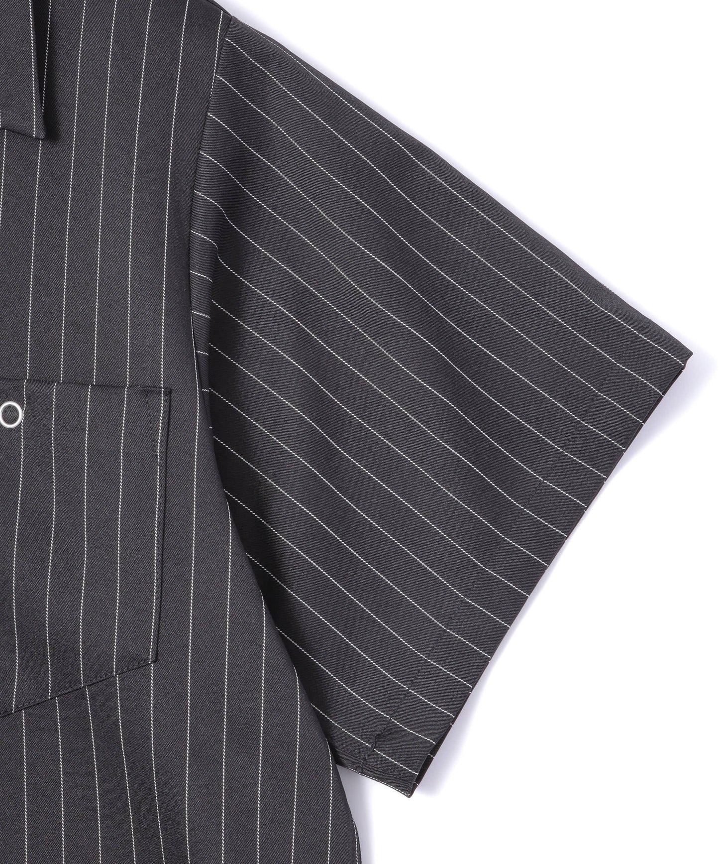 オープンカラーワークシャツ[Black Stripe]