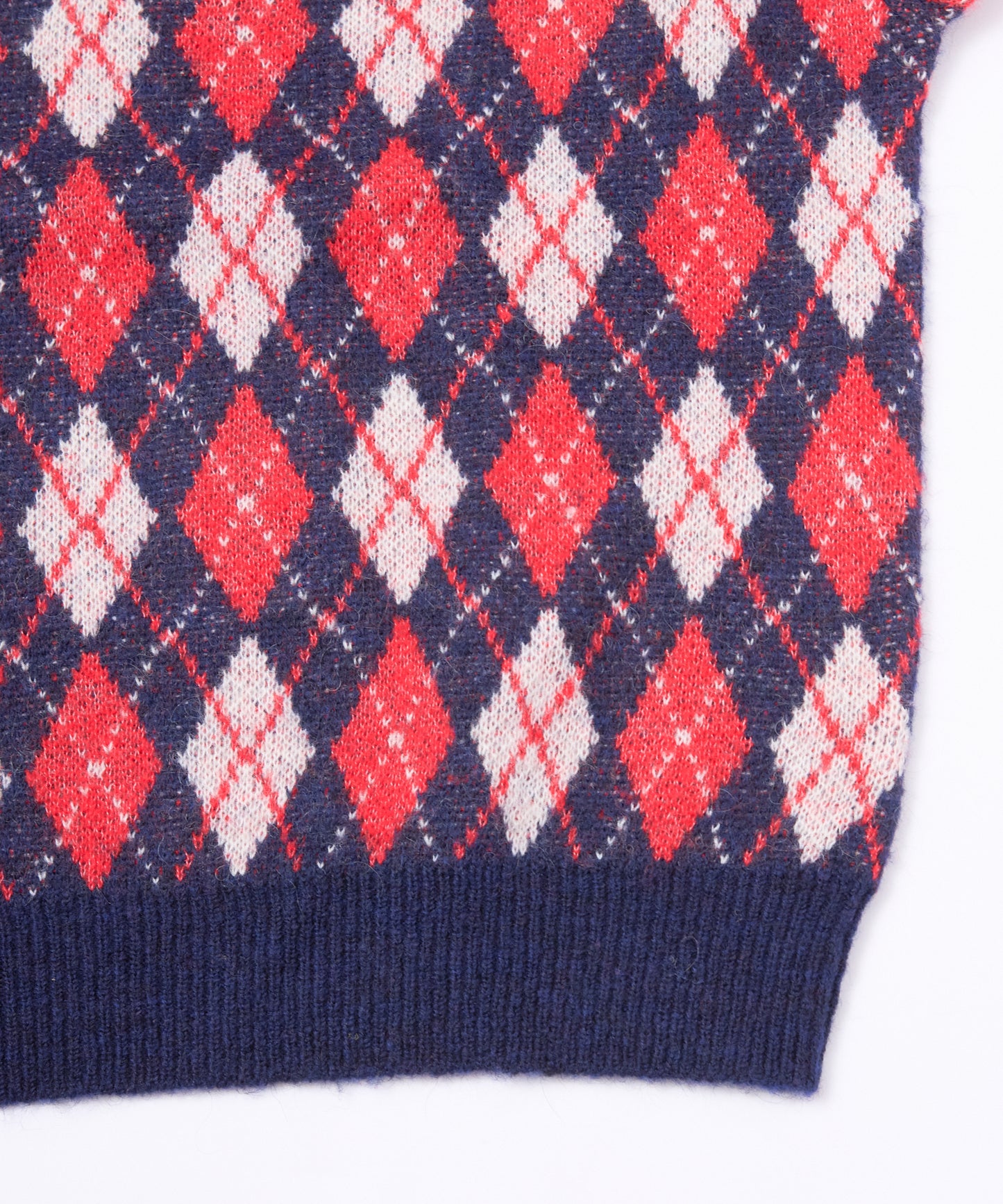 モヘアVネックニット[Argyle × Navy]