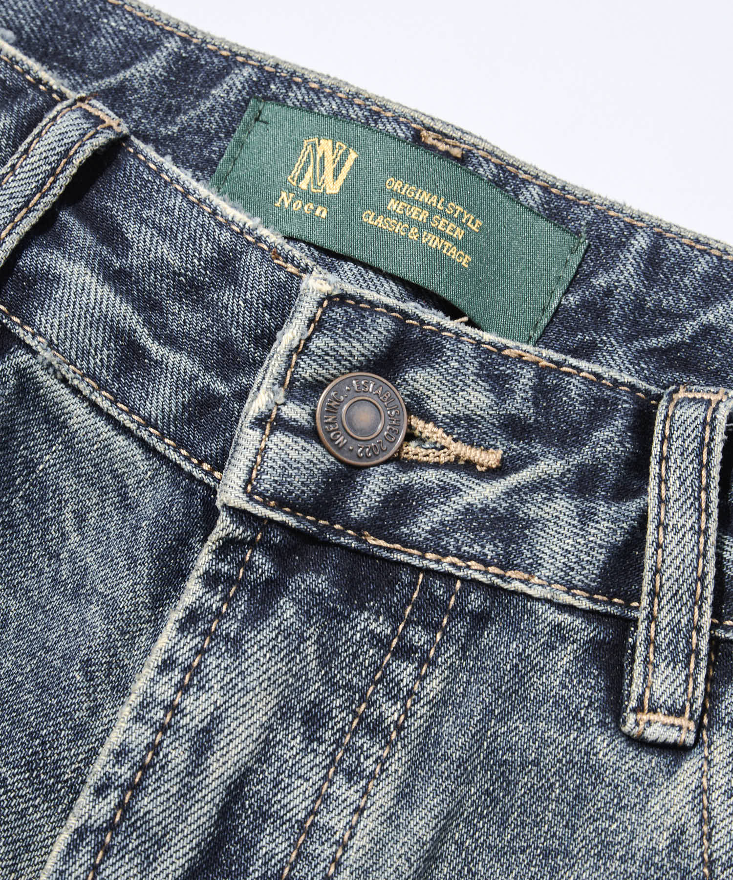 ペイントバギーデニムパンツ[Blue] – Noen