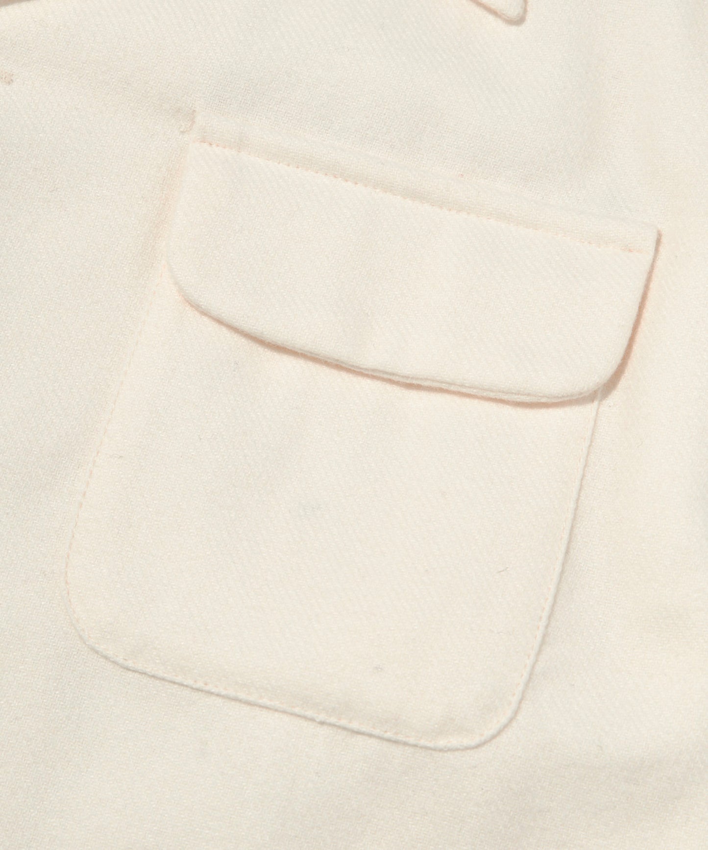 ウールオープンカラーシャツ[White]