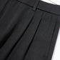 ダブルタックストレートスラックス[Black]