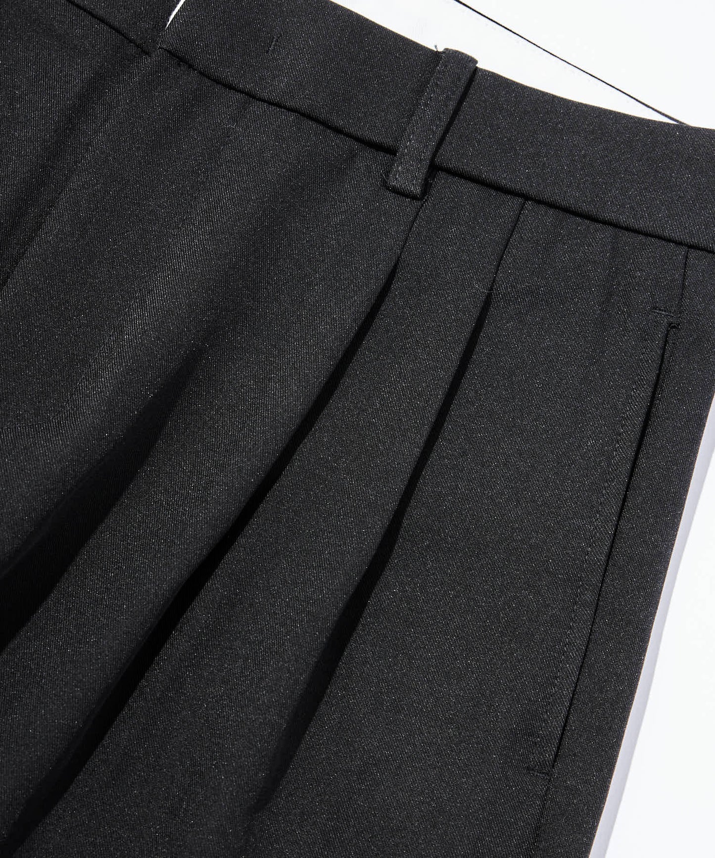 ダブルタックストレートスラックス[Black]