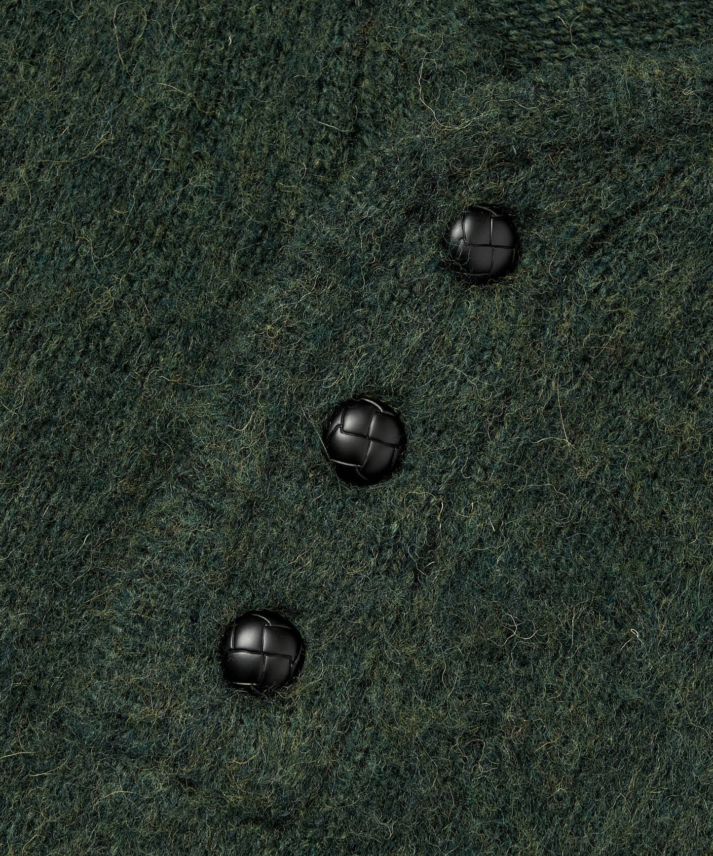 ヘンリーネックメランジウールニット[Green]