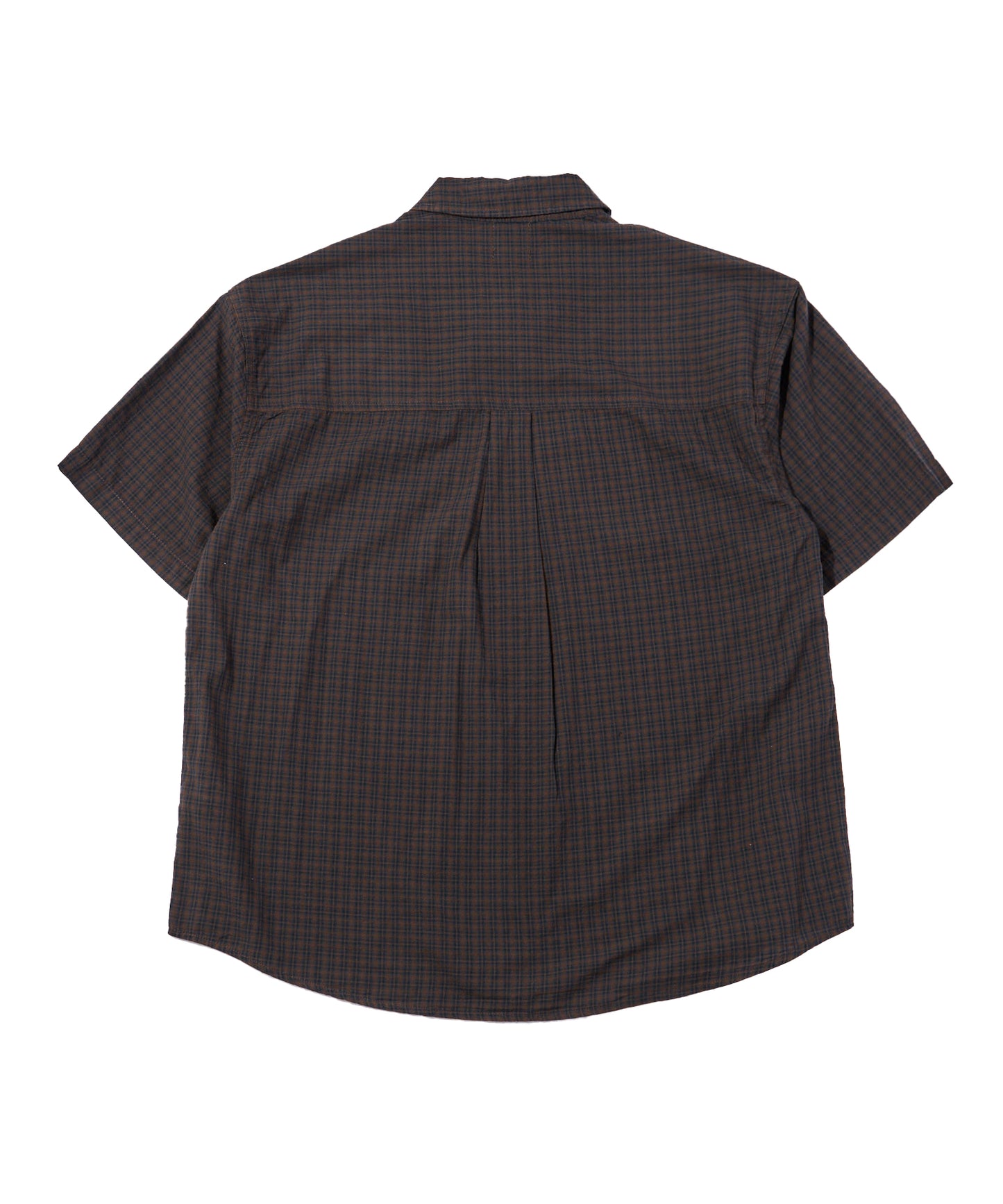 グラフチェック半袖シャツ[Brown]