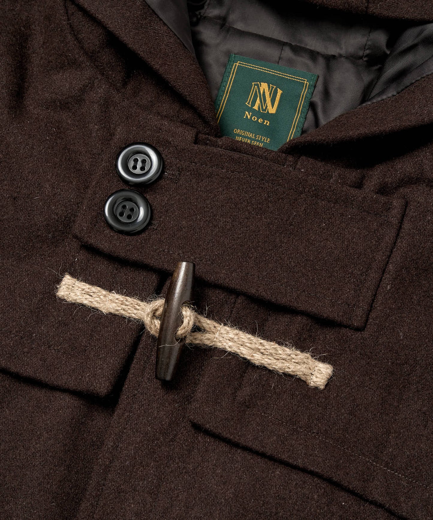 ウールメルトンダッフルブルゾン[Dark Brown]