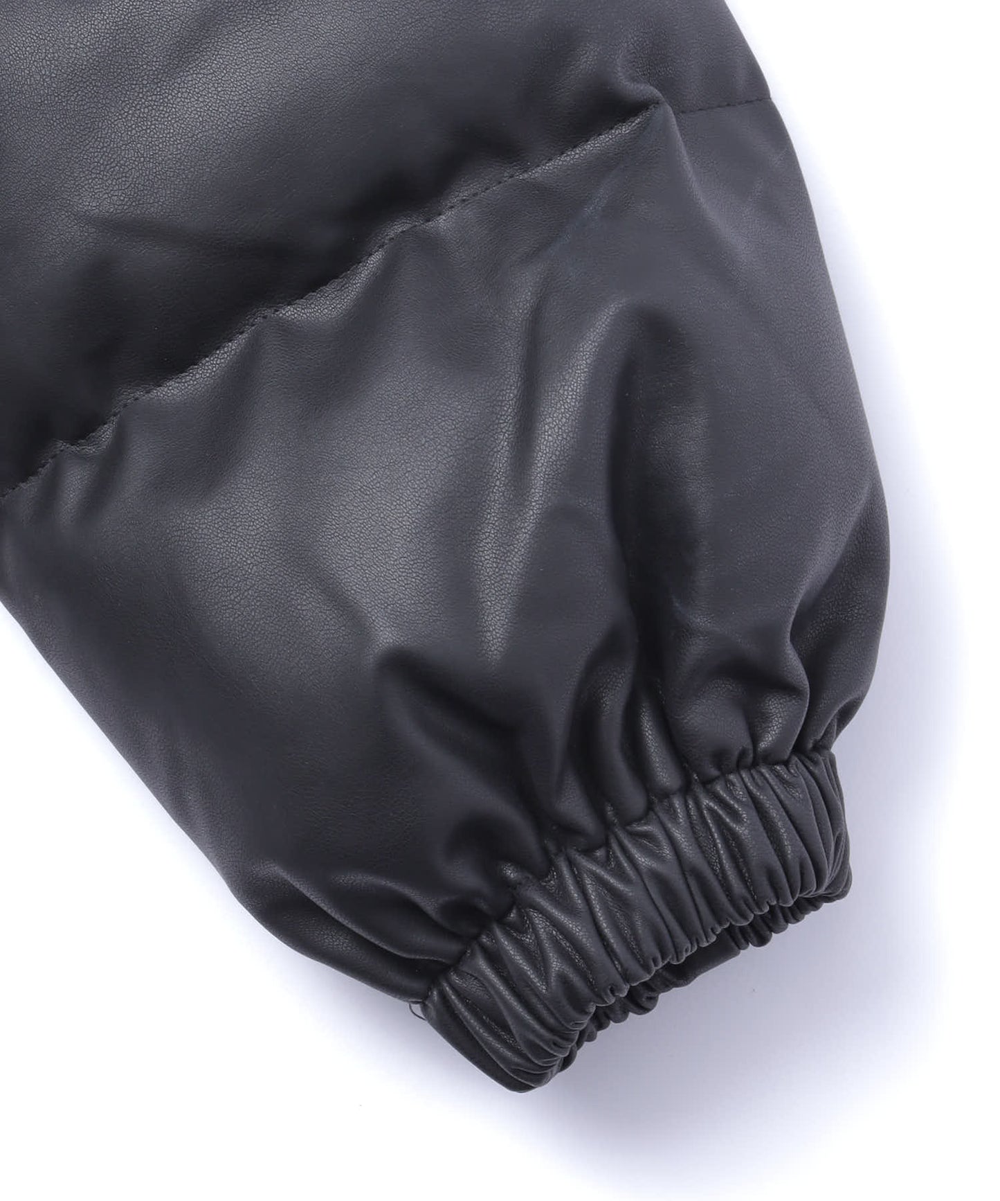 フェイクレザーパデットジャケット[Black]