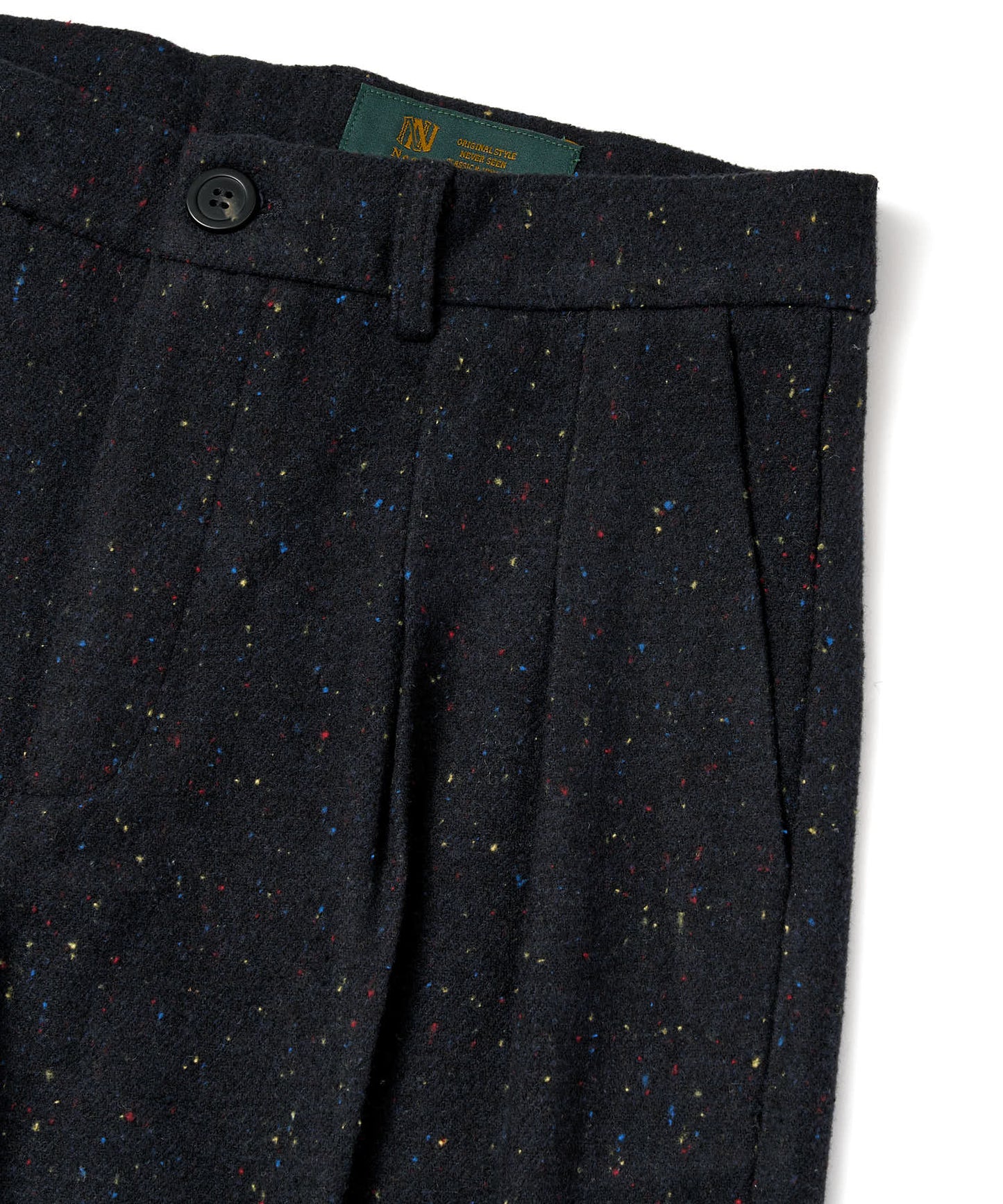 カラーネップタックワイドパンツ[Dark Navy]