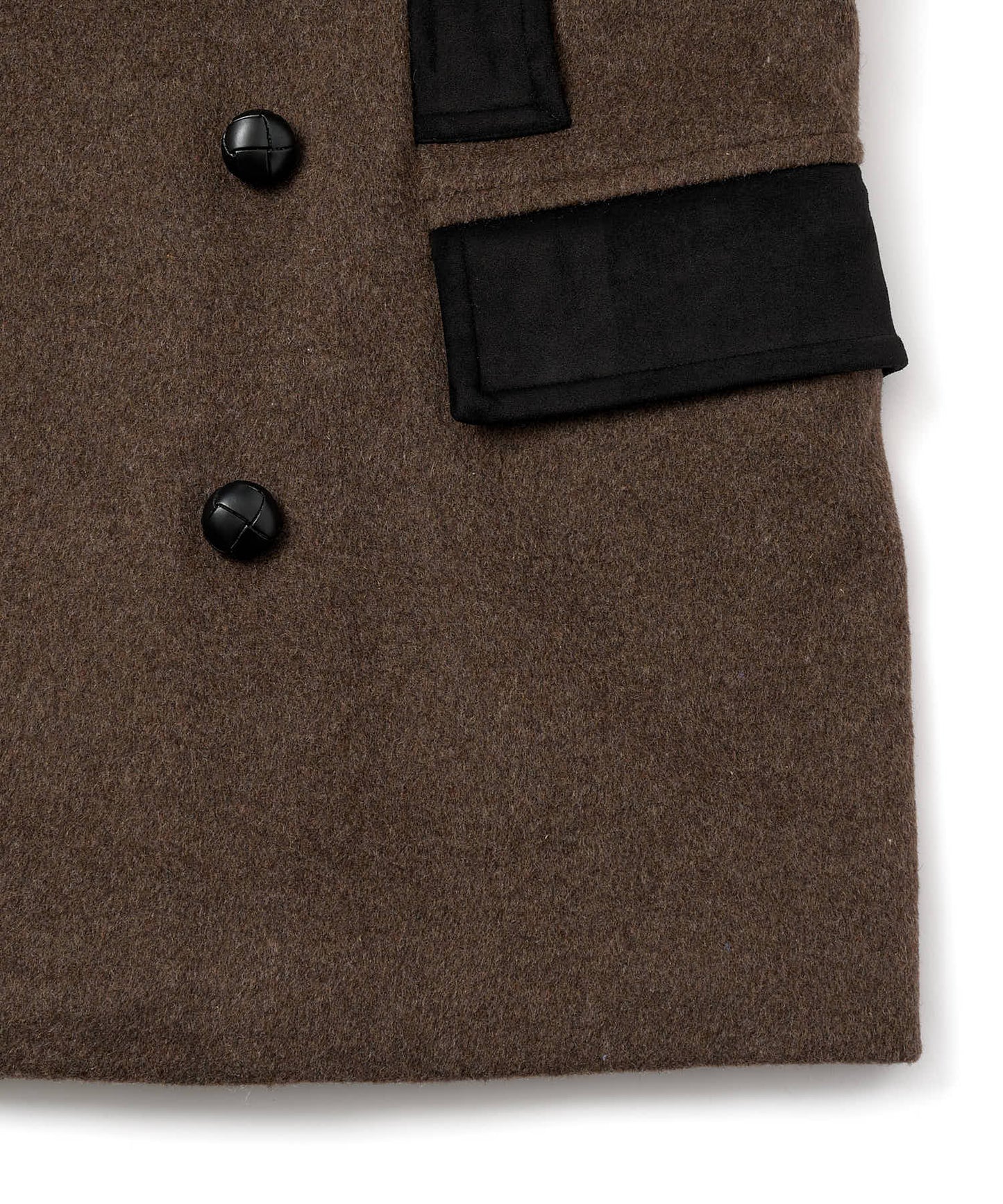 スエードデザインメルトンPコート[Brown]