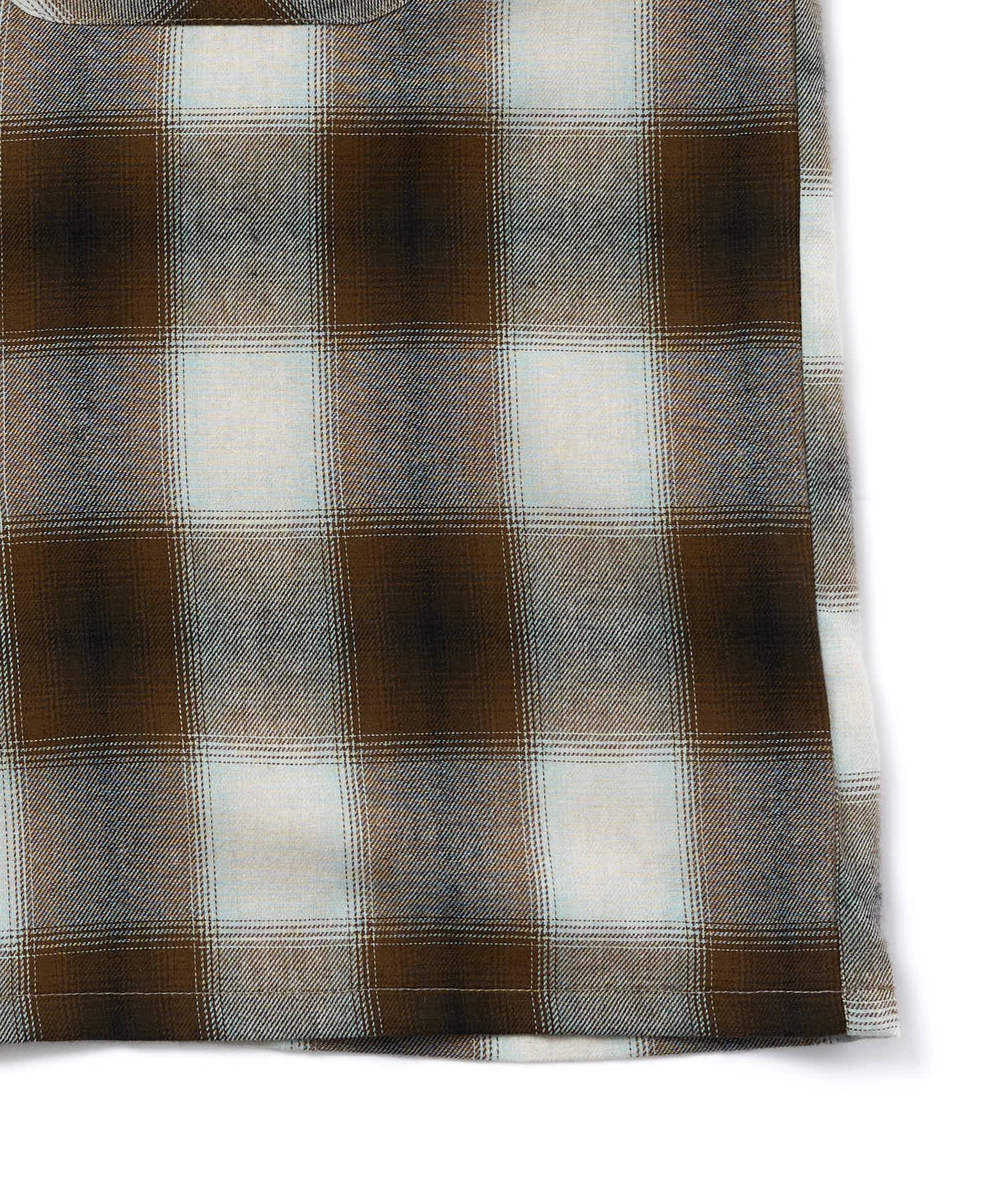 オンブレチェックシャツ[Brown]