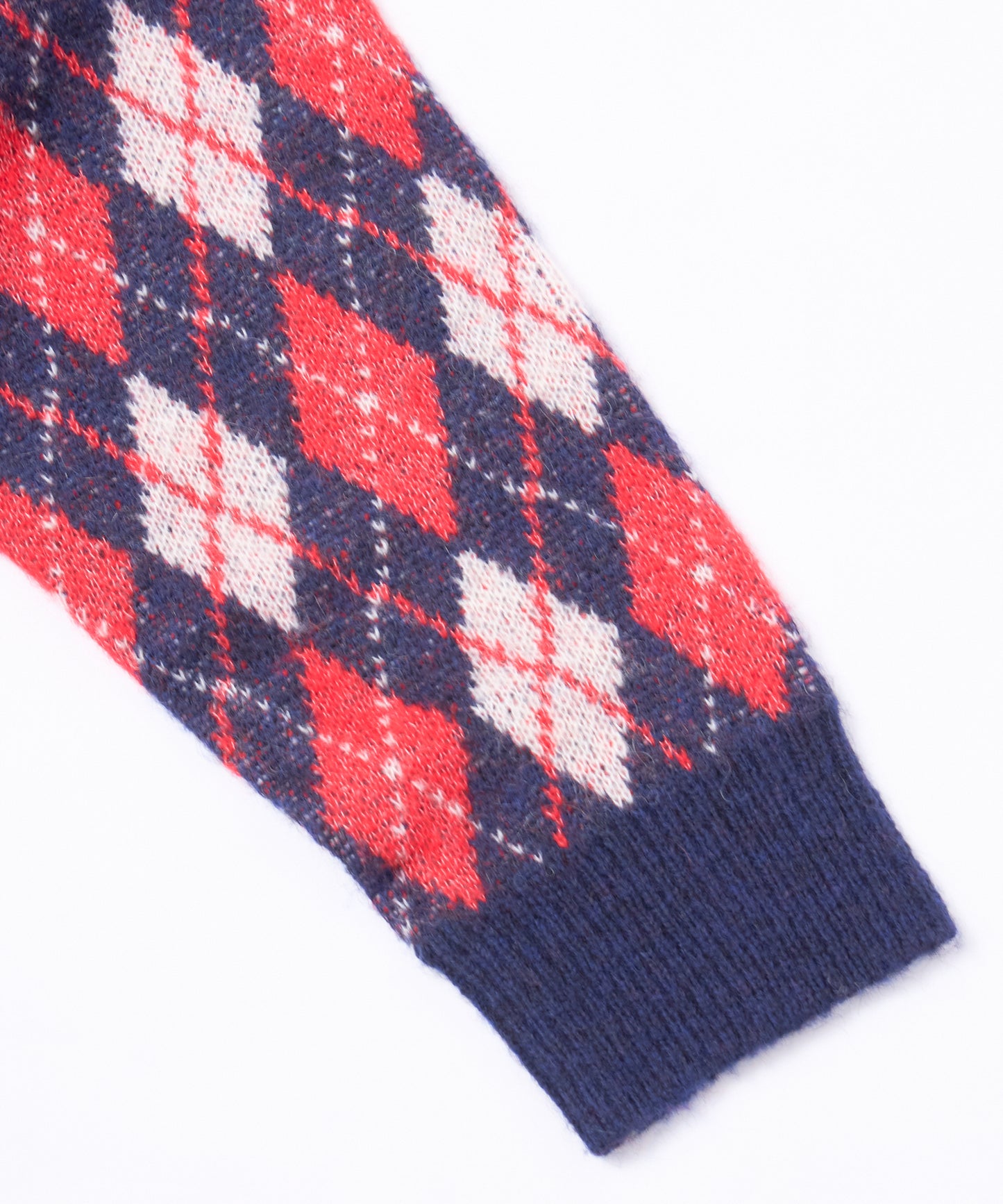 モヘアVネックニット[Argyle × Navy]