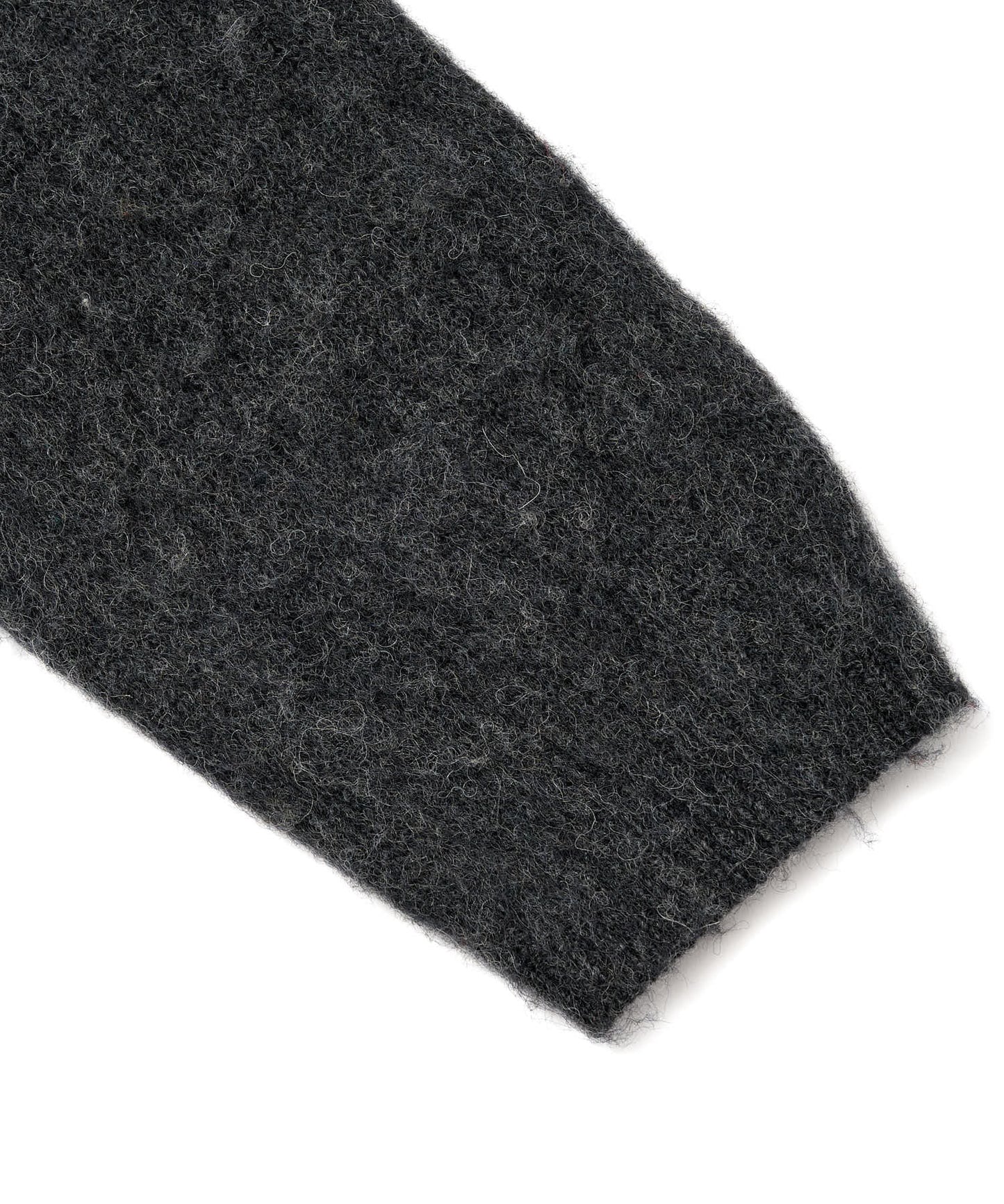 ヘンリーネックメランジウールニット[Black]