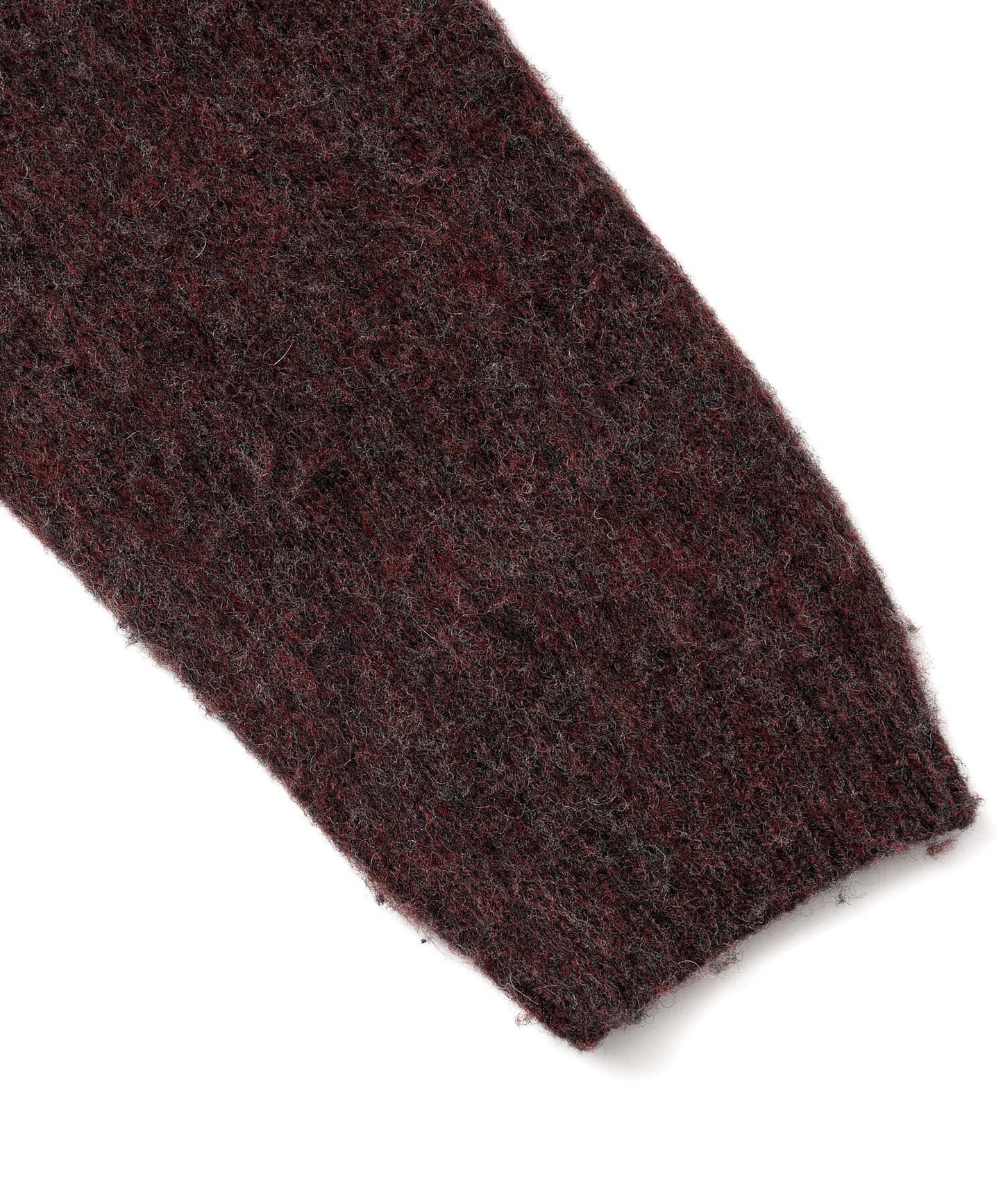 ヘンリーネックメランジウールニット[Burgundy]