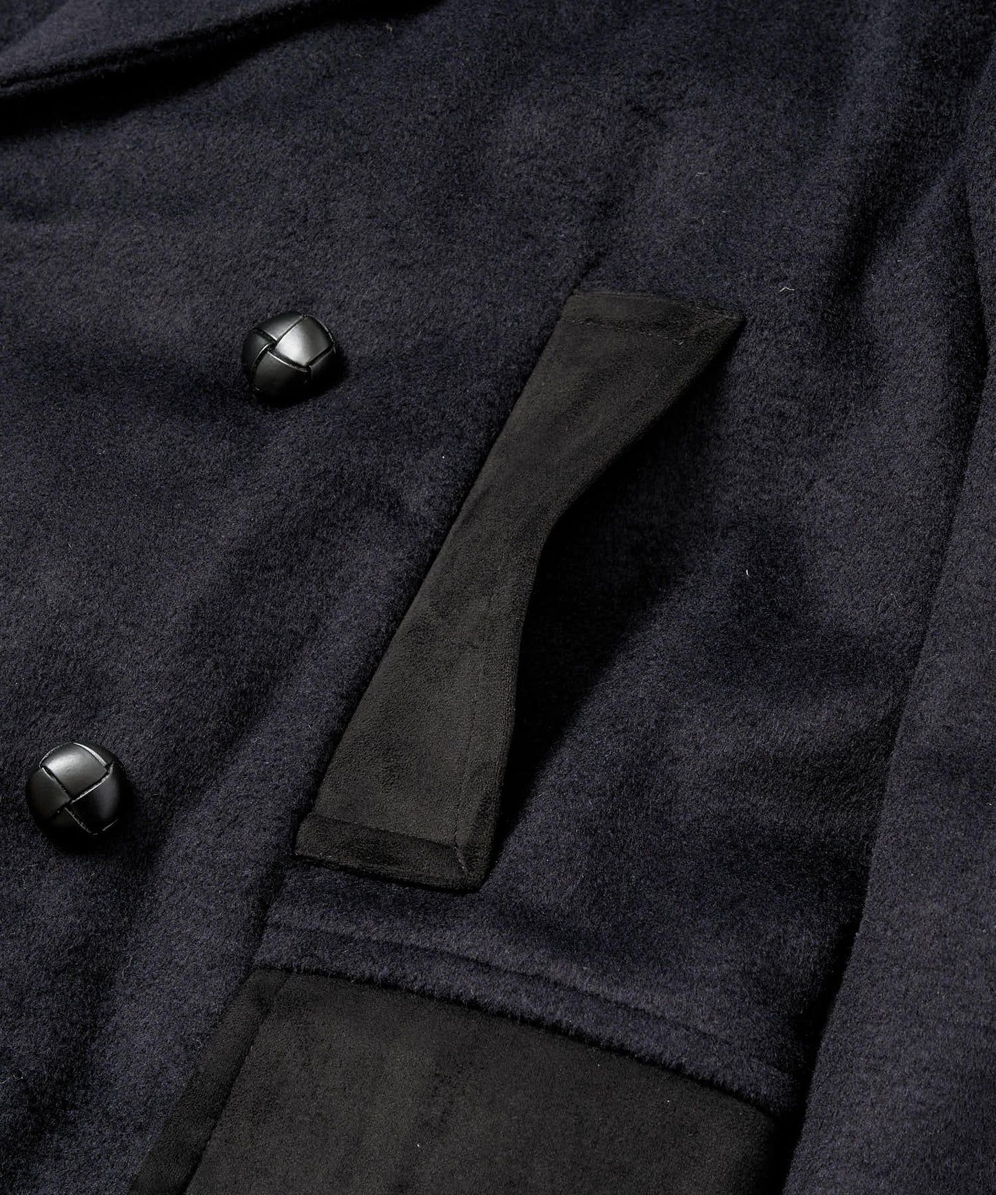 スエードデザインメルトンPコート[Navy]