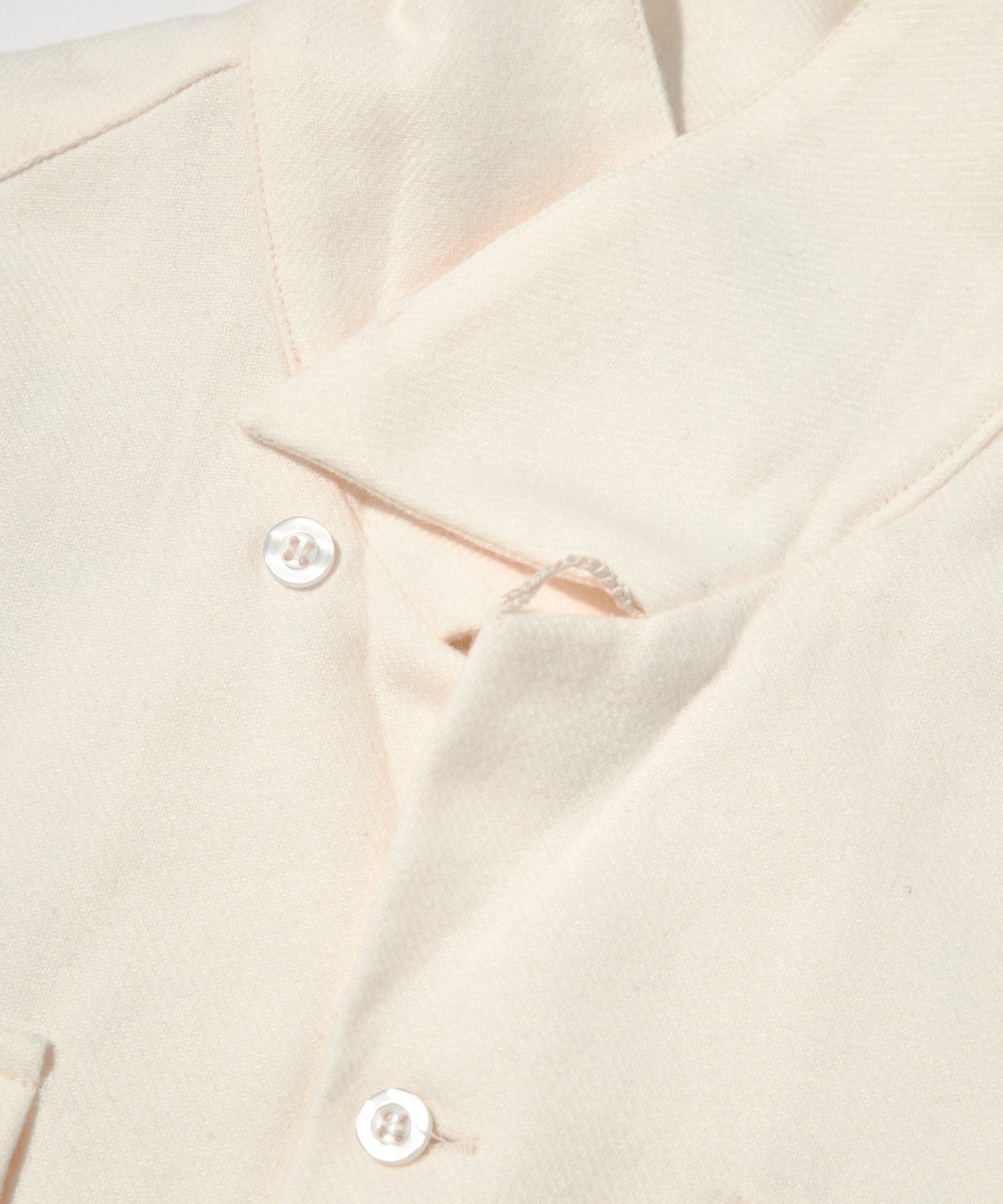 ウールオープンカラーシャツ[White]