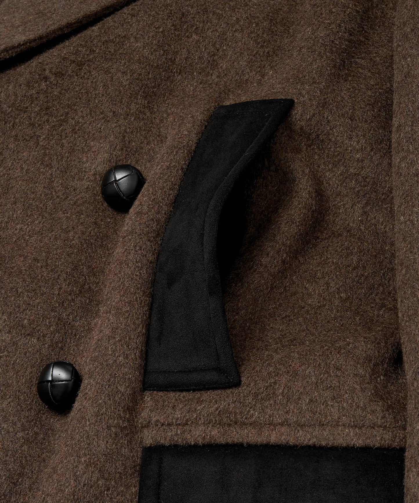 スエードデザインメルトンPコート[Brown]