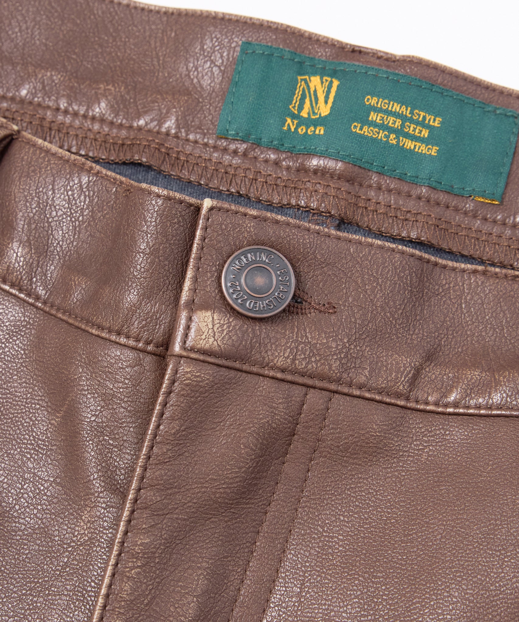 フェイクレザー5ポケットパンツ[Brown] – Noen