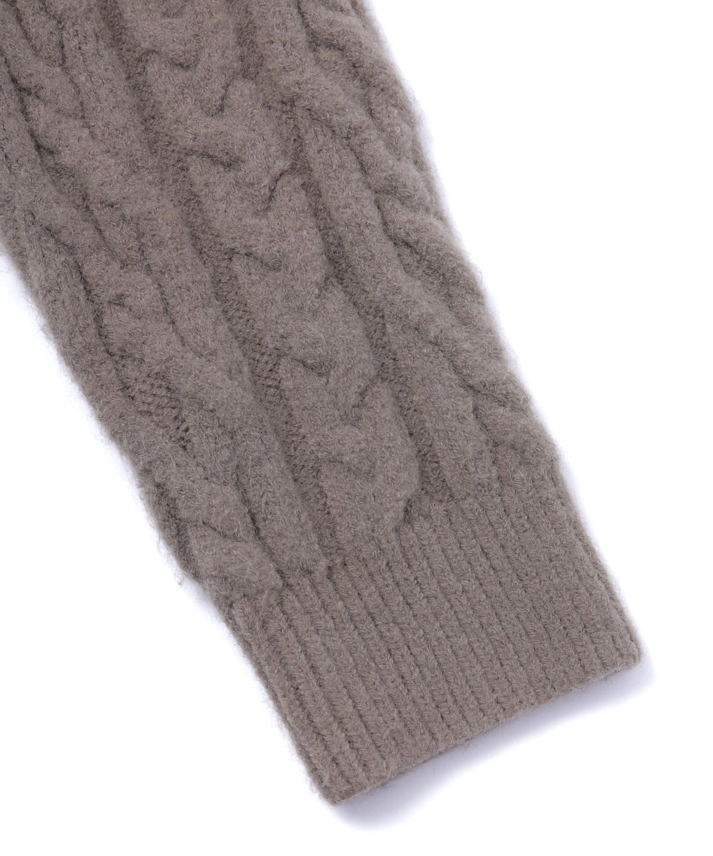 クルーネックケーブルセーター[Khaki]