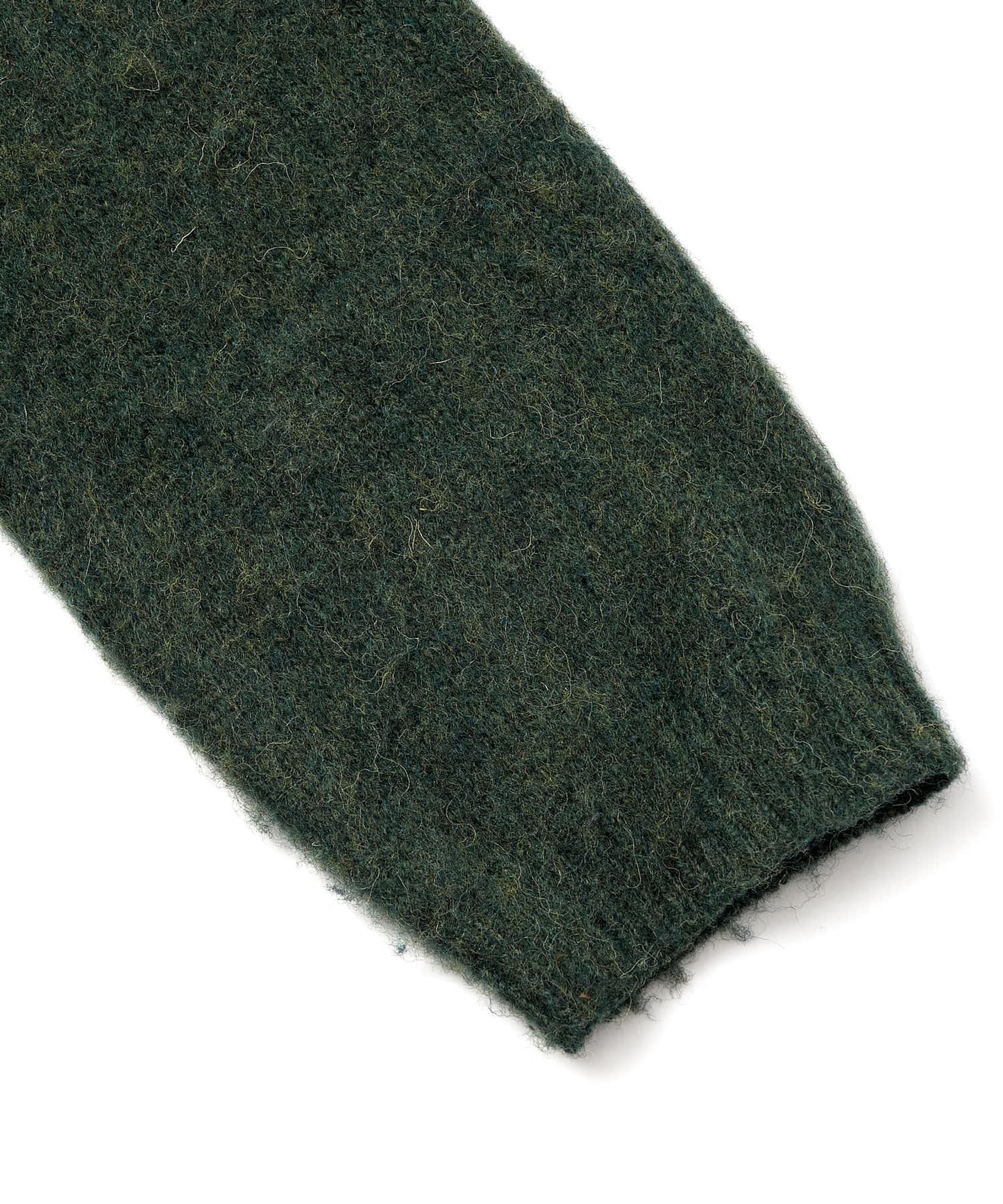 ヘンリーネックメランジウールニット[Green]