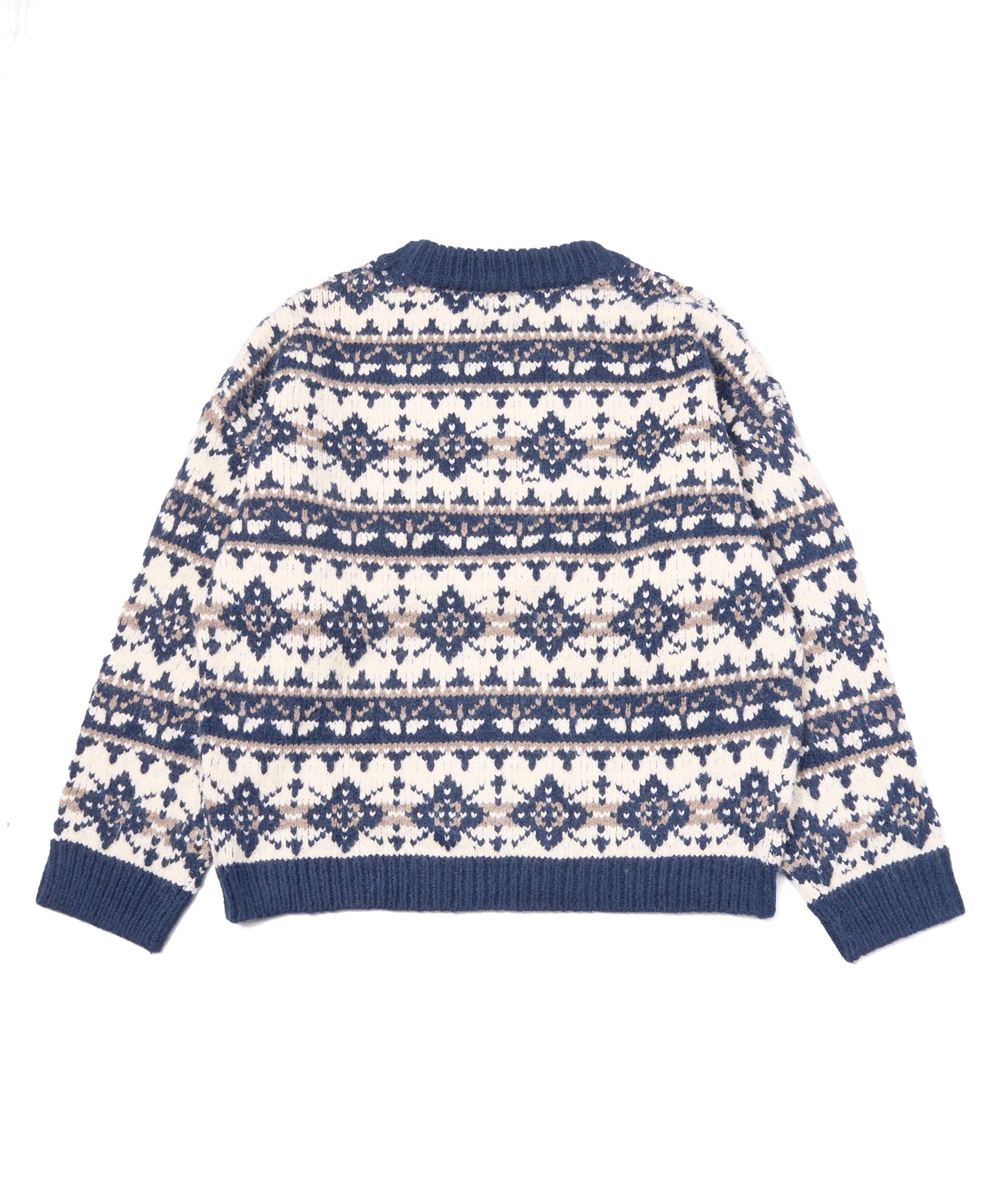 ノルディッククルーネックニット[Navy]