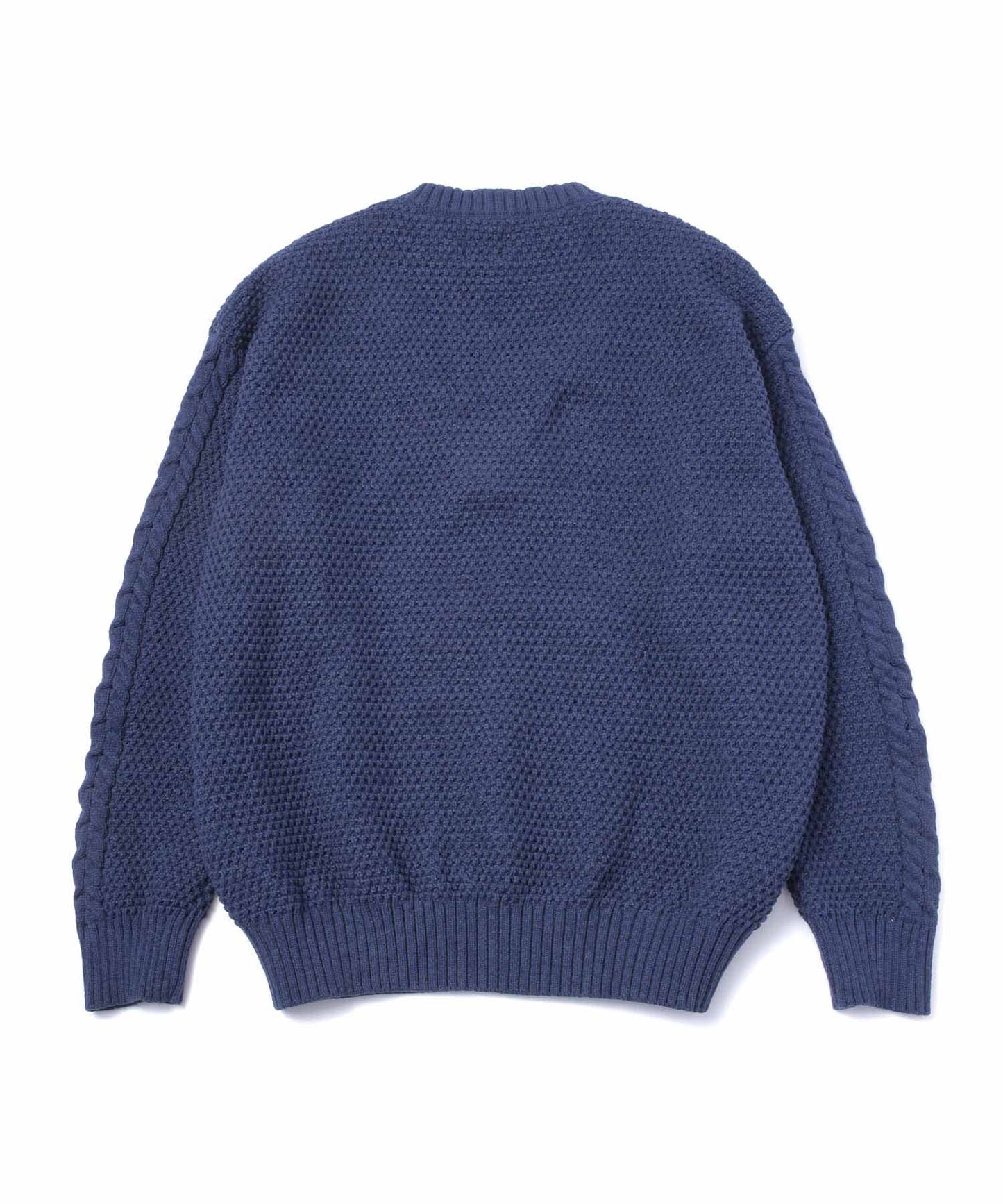 ケーブルスイッチングワッフルセーター[Navy]