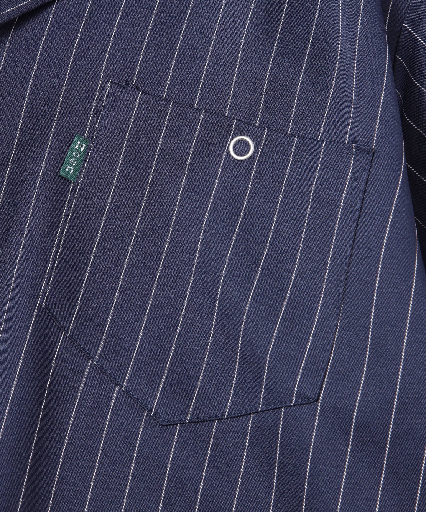ストライプオープンカラーワークシャツ[Navy]
