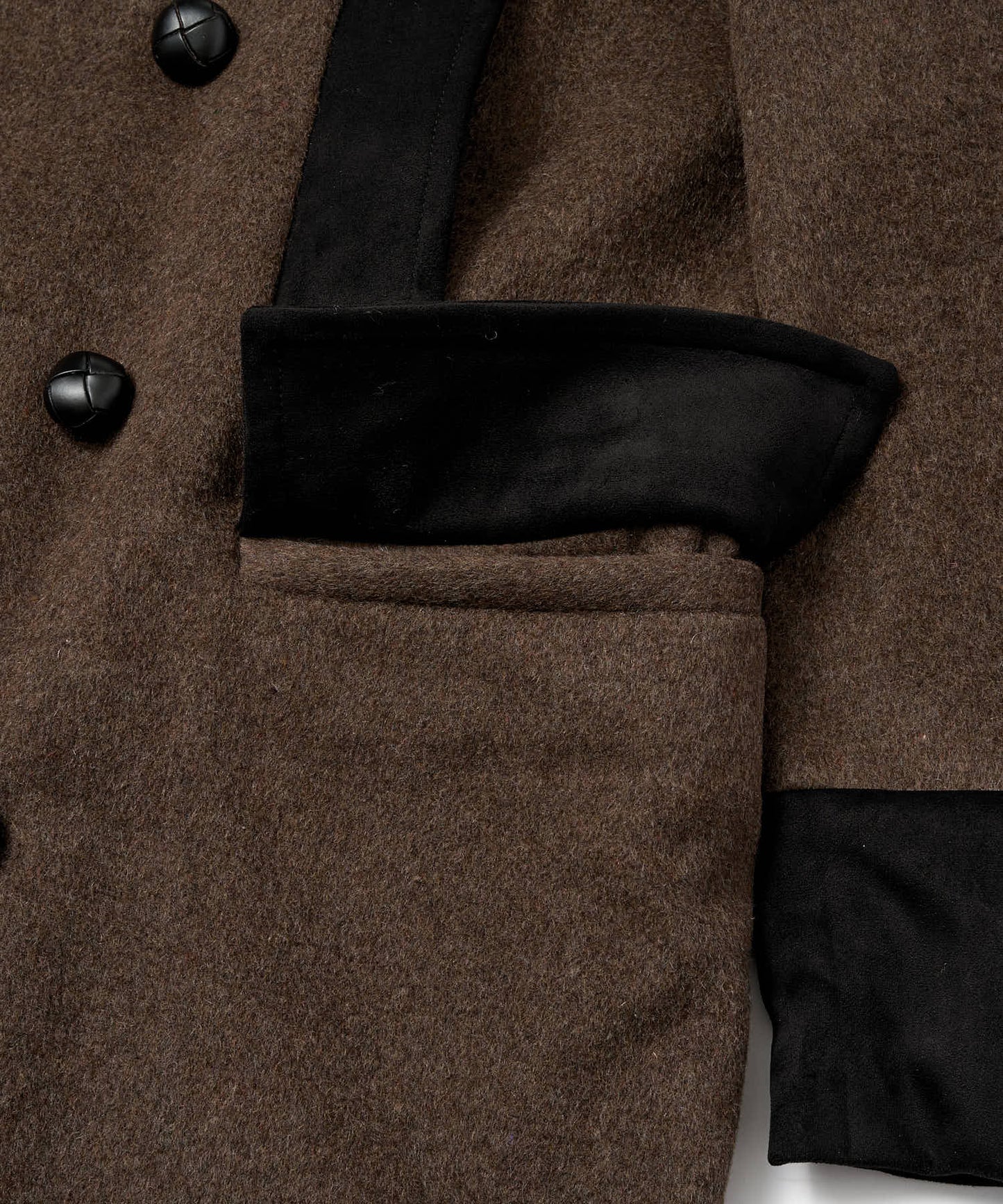 スエードデザインメルトンPコート[Brown]