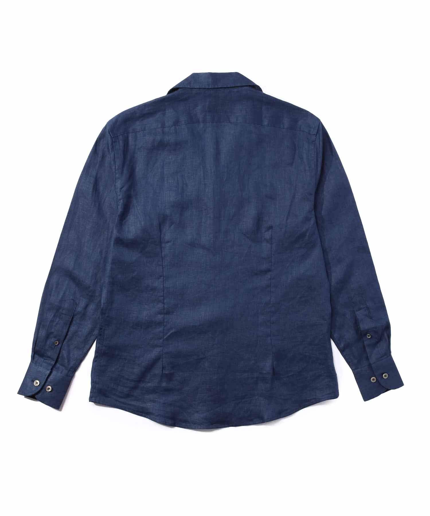 リネンオープンカラーシャツ[Blue]