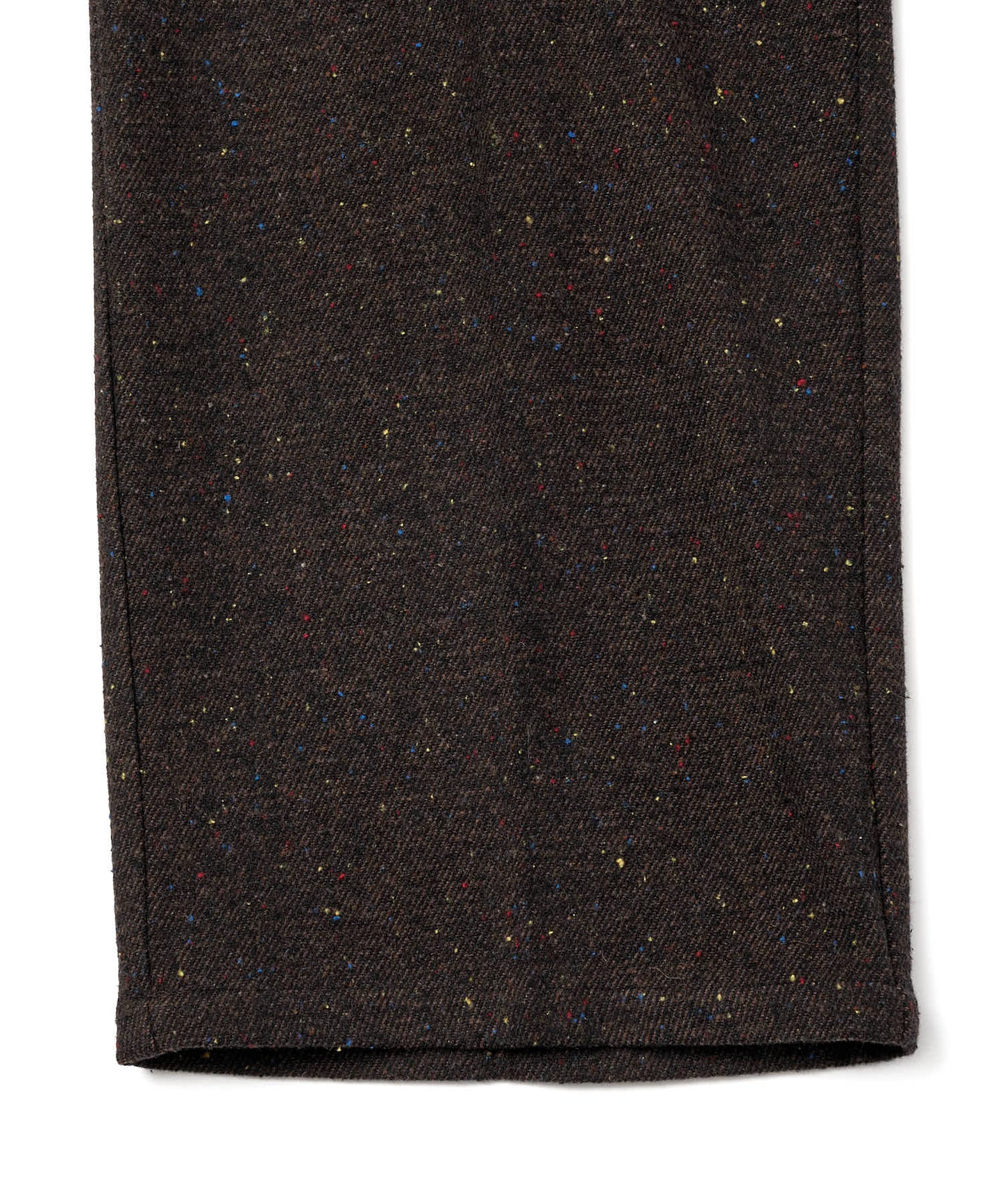 カラーネップタックワイドパンツ[Dark Brown]