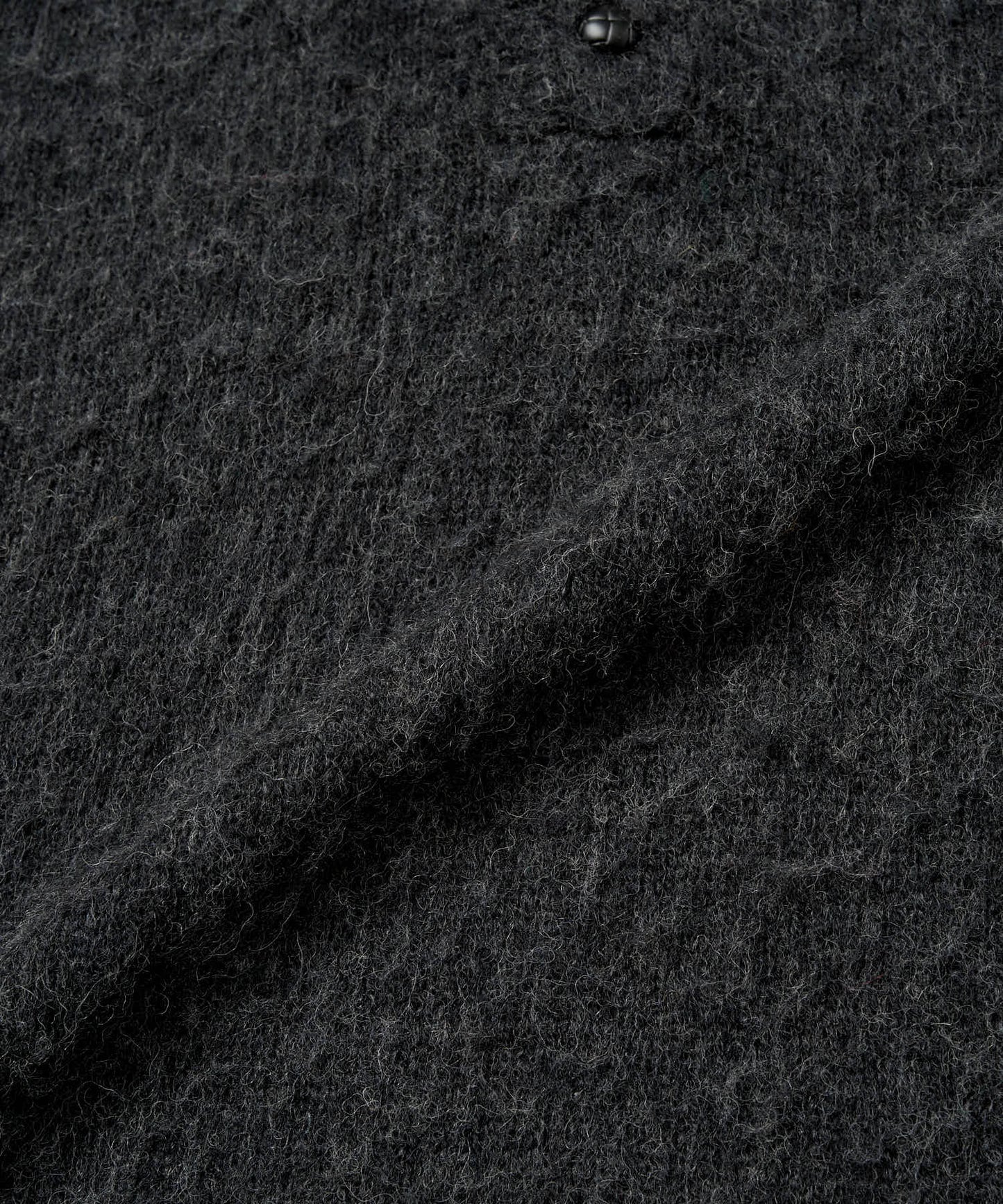 ヘンリーネックメランジウールニット[Black]