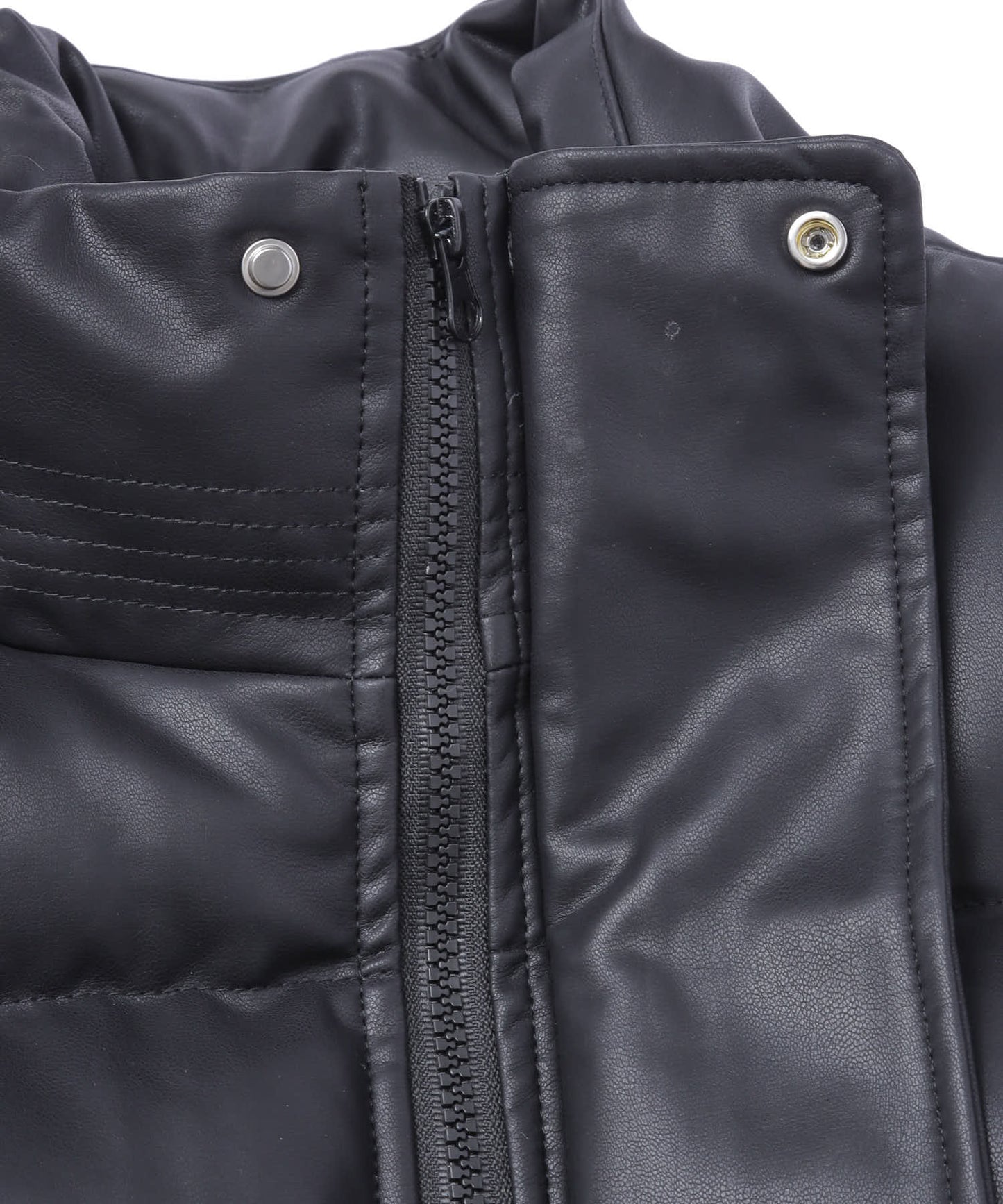 フェイクレザーパデットジャケット[Black]