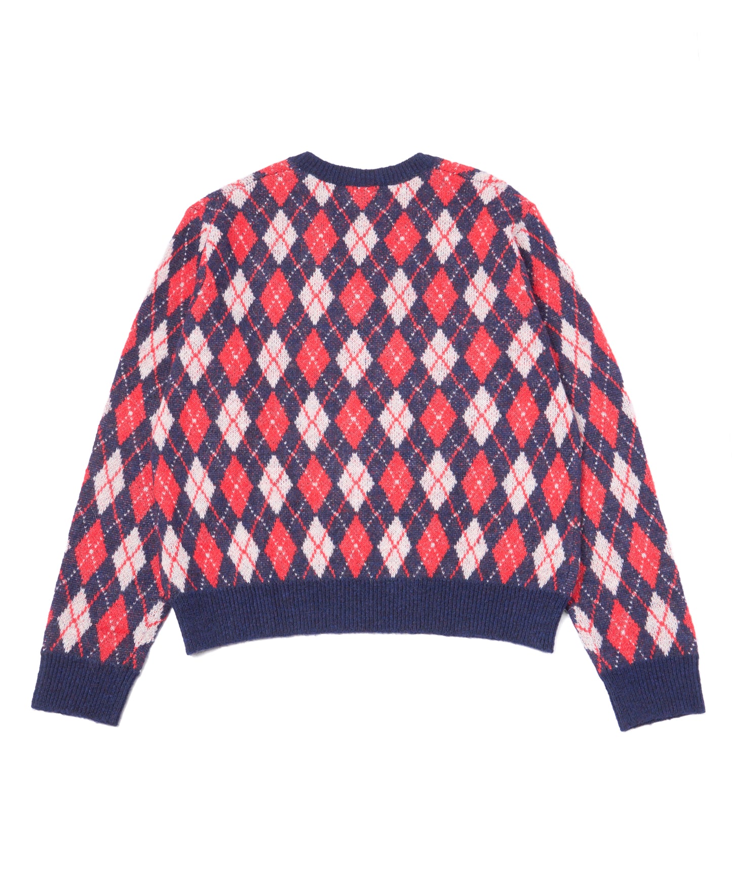 モヘアVネックニット[Argyle × Navy]