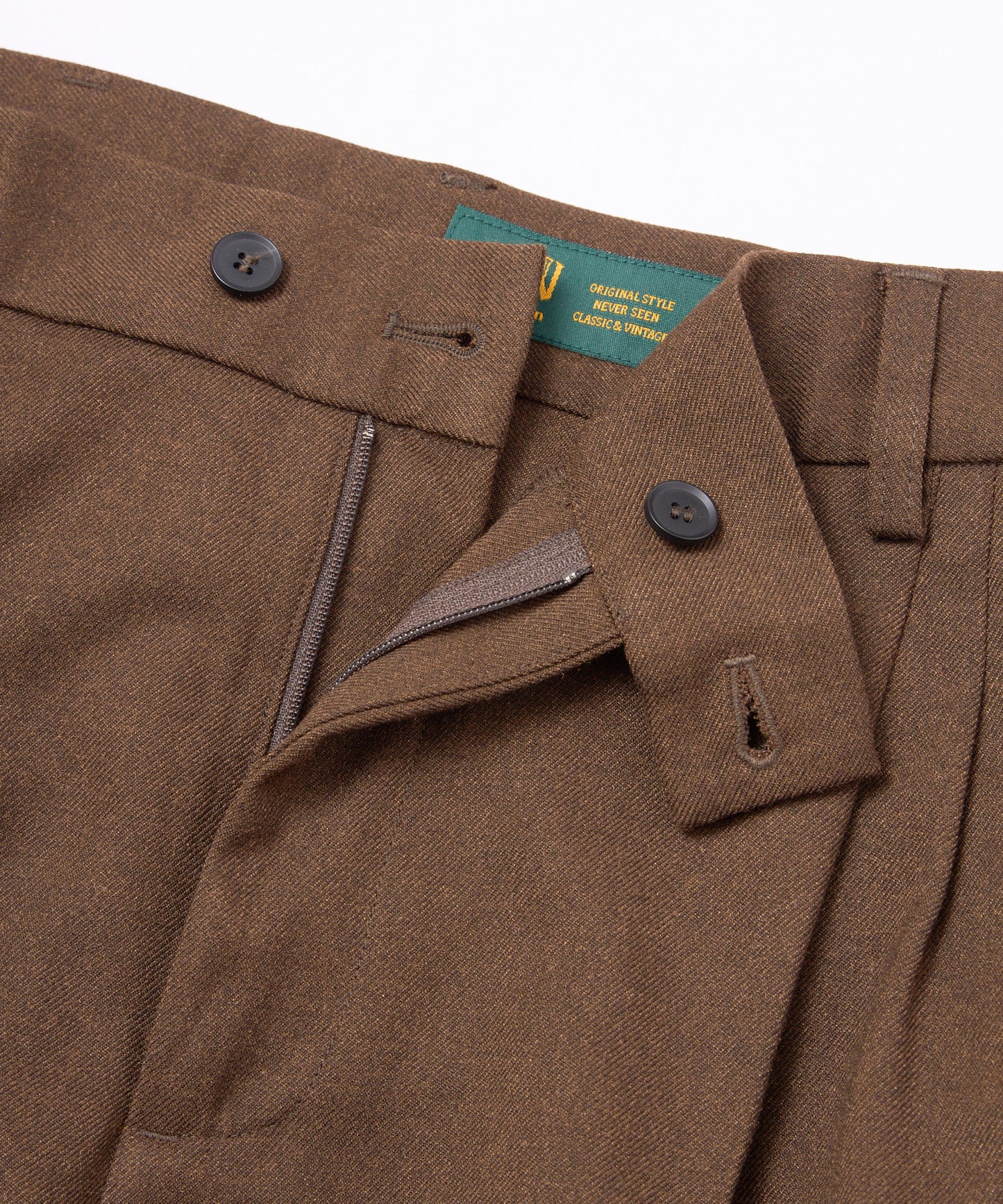 ワイドストレートスラックス[Brown]