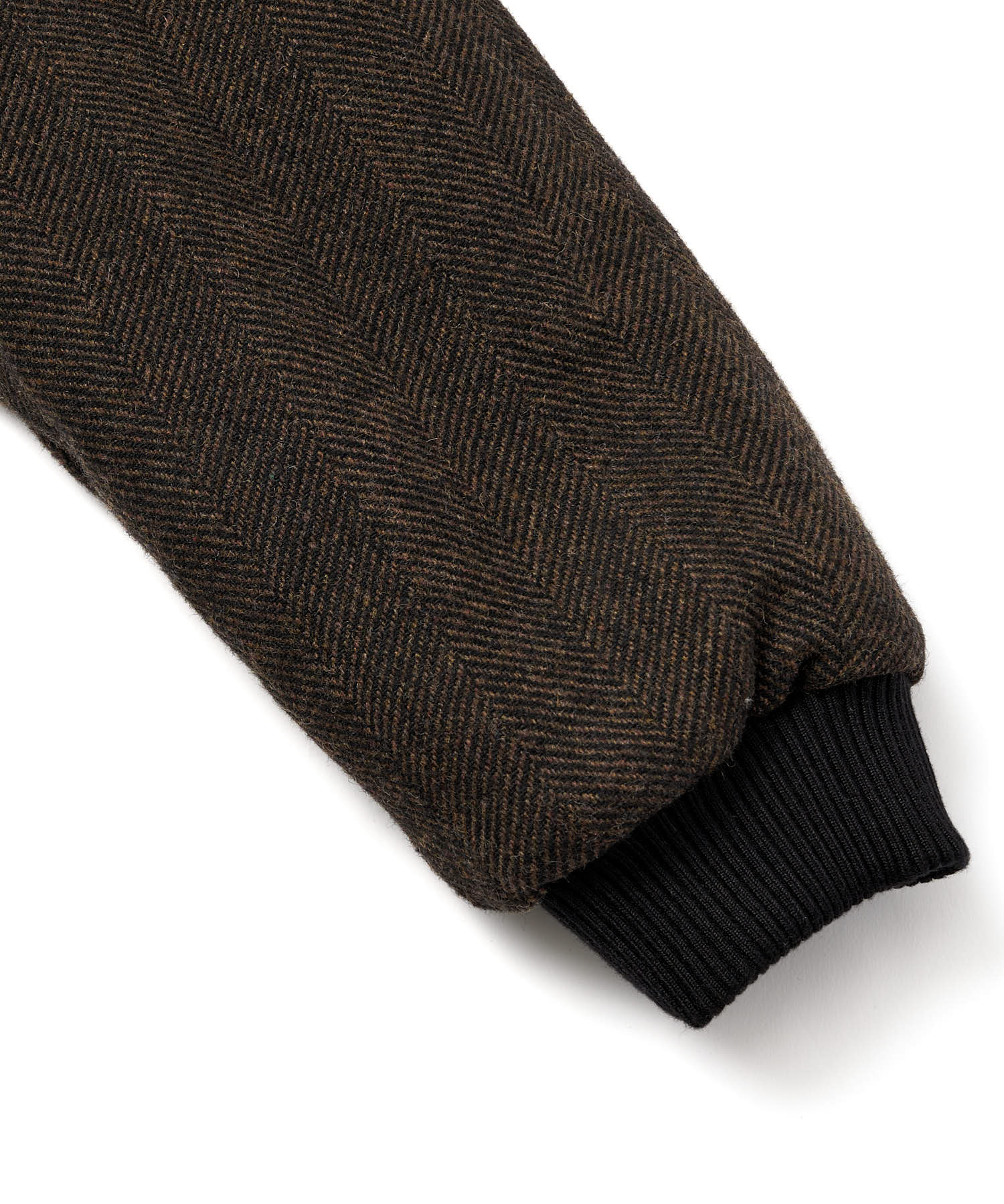 レザーヨーク中綿ツイードジャケット[Brown] – Noen