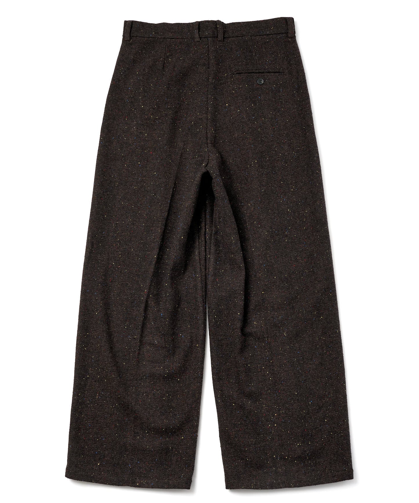 カラーネップタックワイドパンツ[Dark Brown]